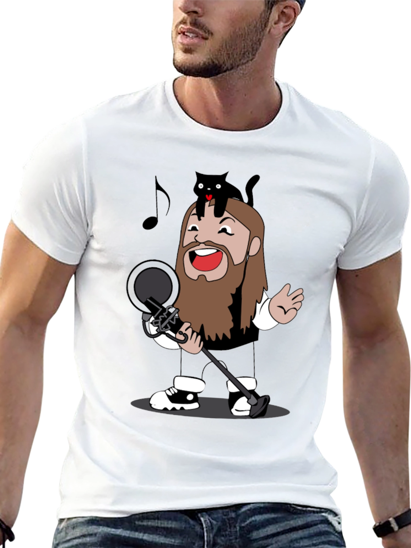 Singing Cat T-Shirt - Musical Cartoon Tee