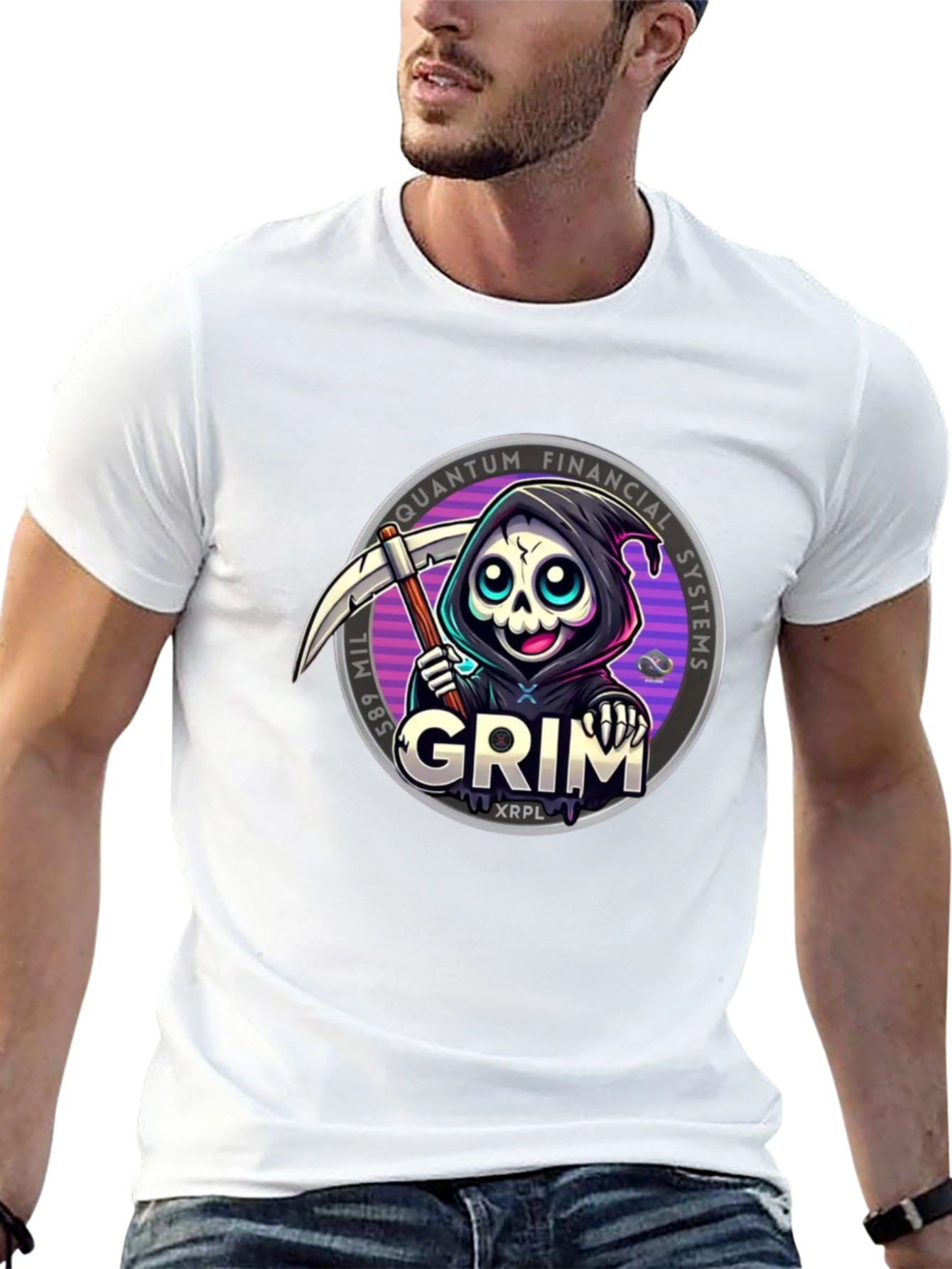 Grim Reaper Crypto T-Shirt - Quantum Financial Systems