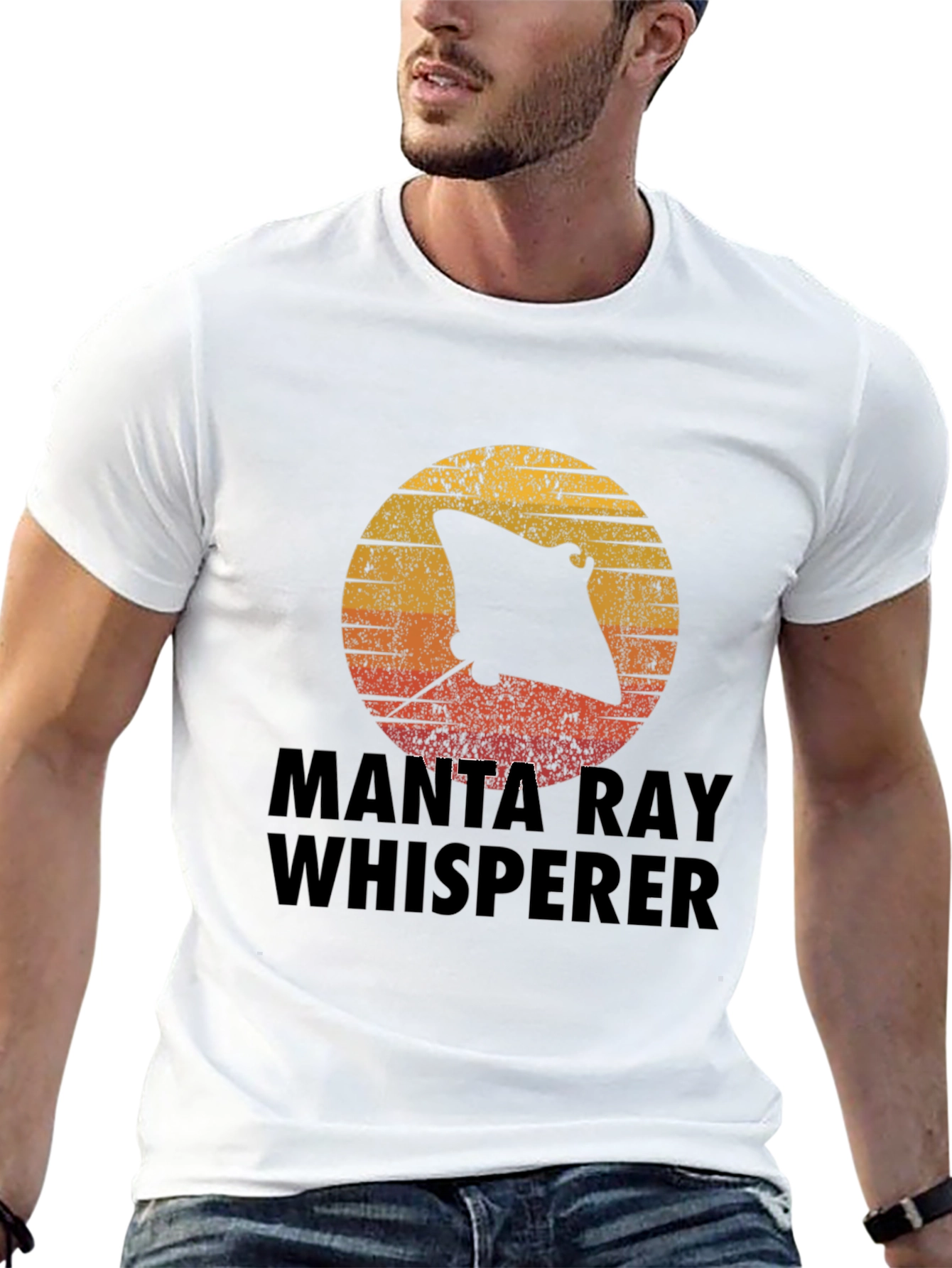 Manta Ray Whisperer Graphic Tee - Black