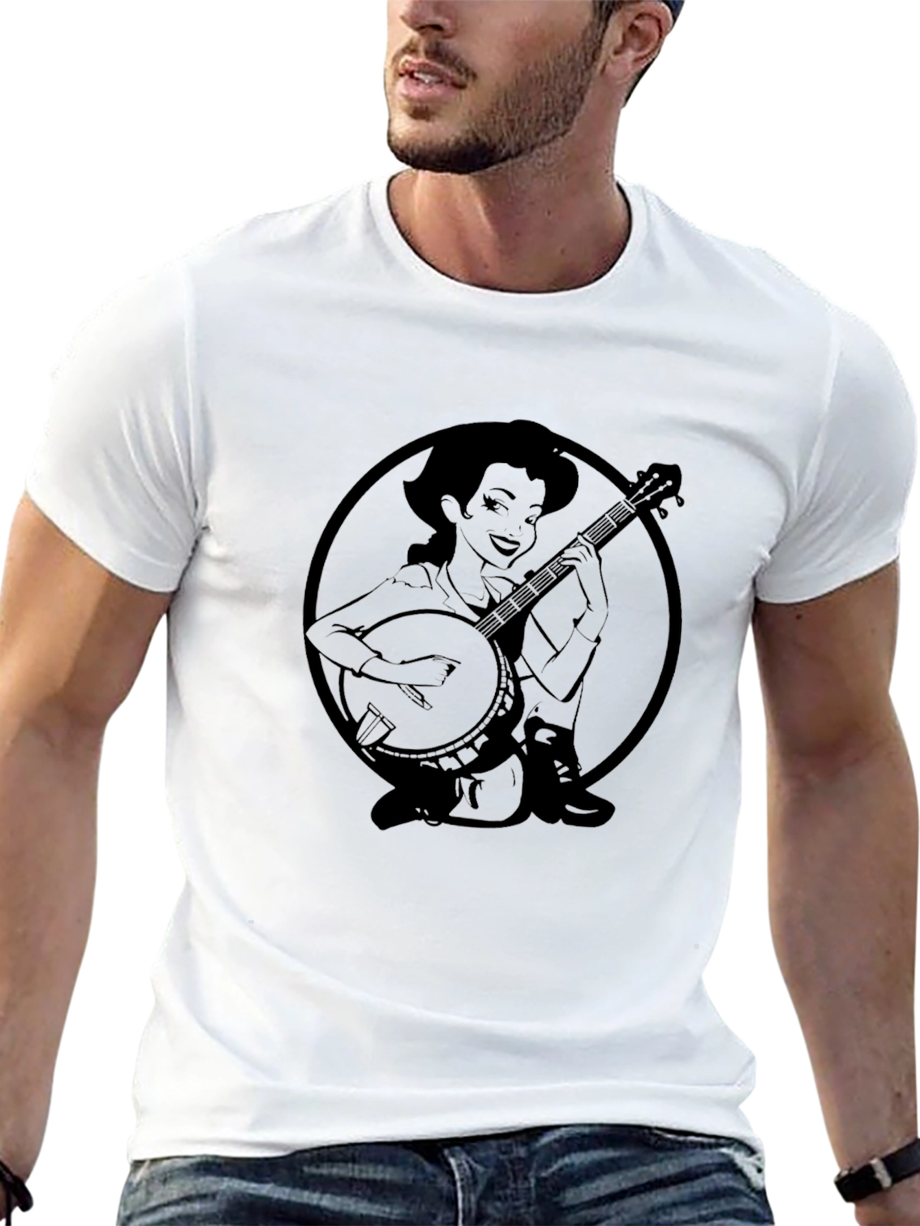 Banjo Girl Graphic Tee - Classic Black