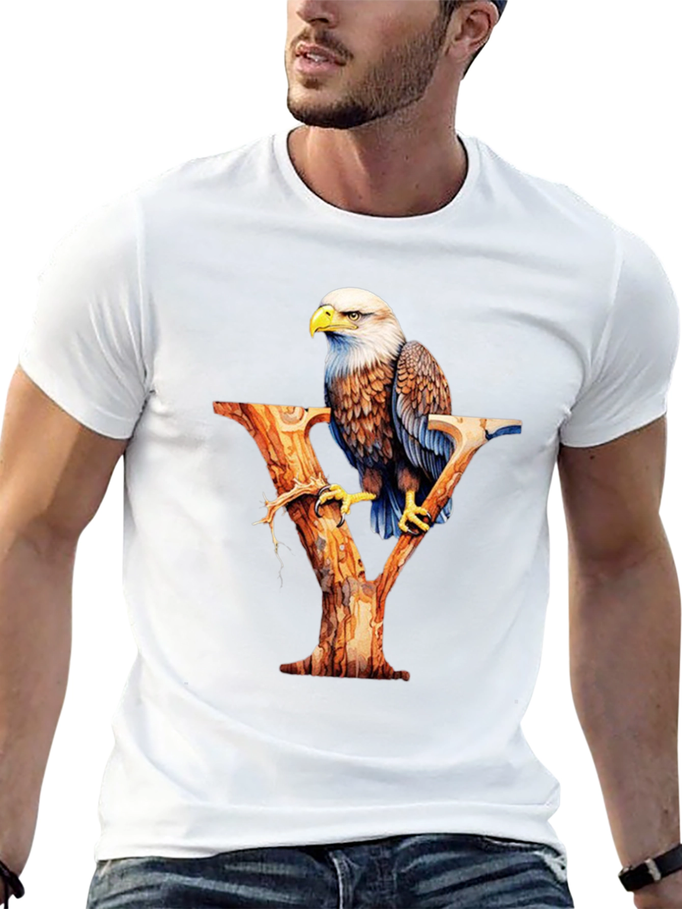 Bald Eagle Letter Y Graphic T-Shirt