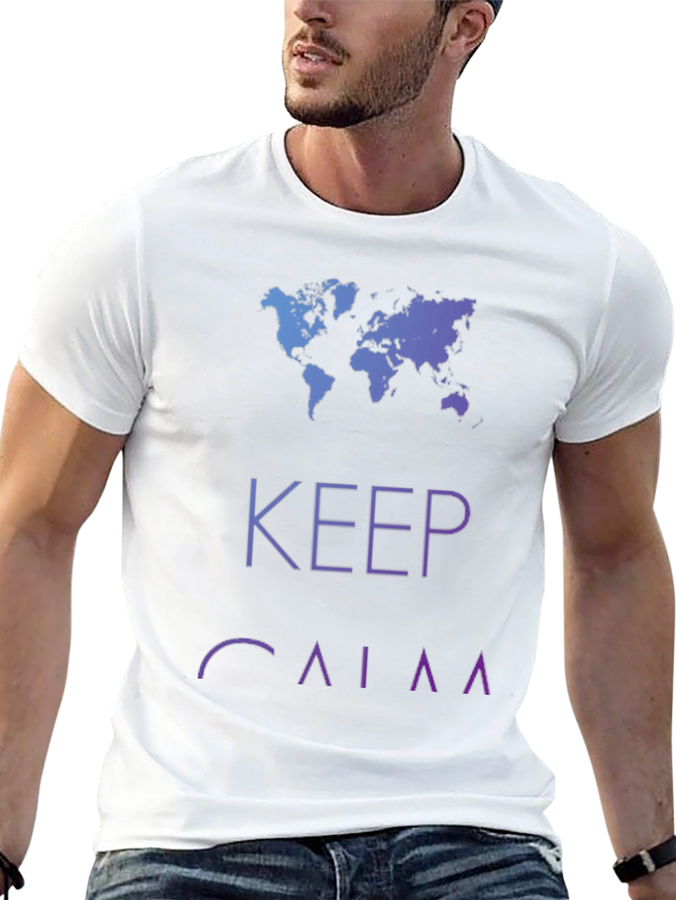 Keep Calm World Map Graphic T-Shirt