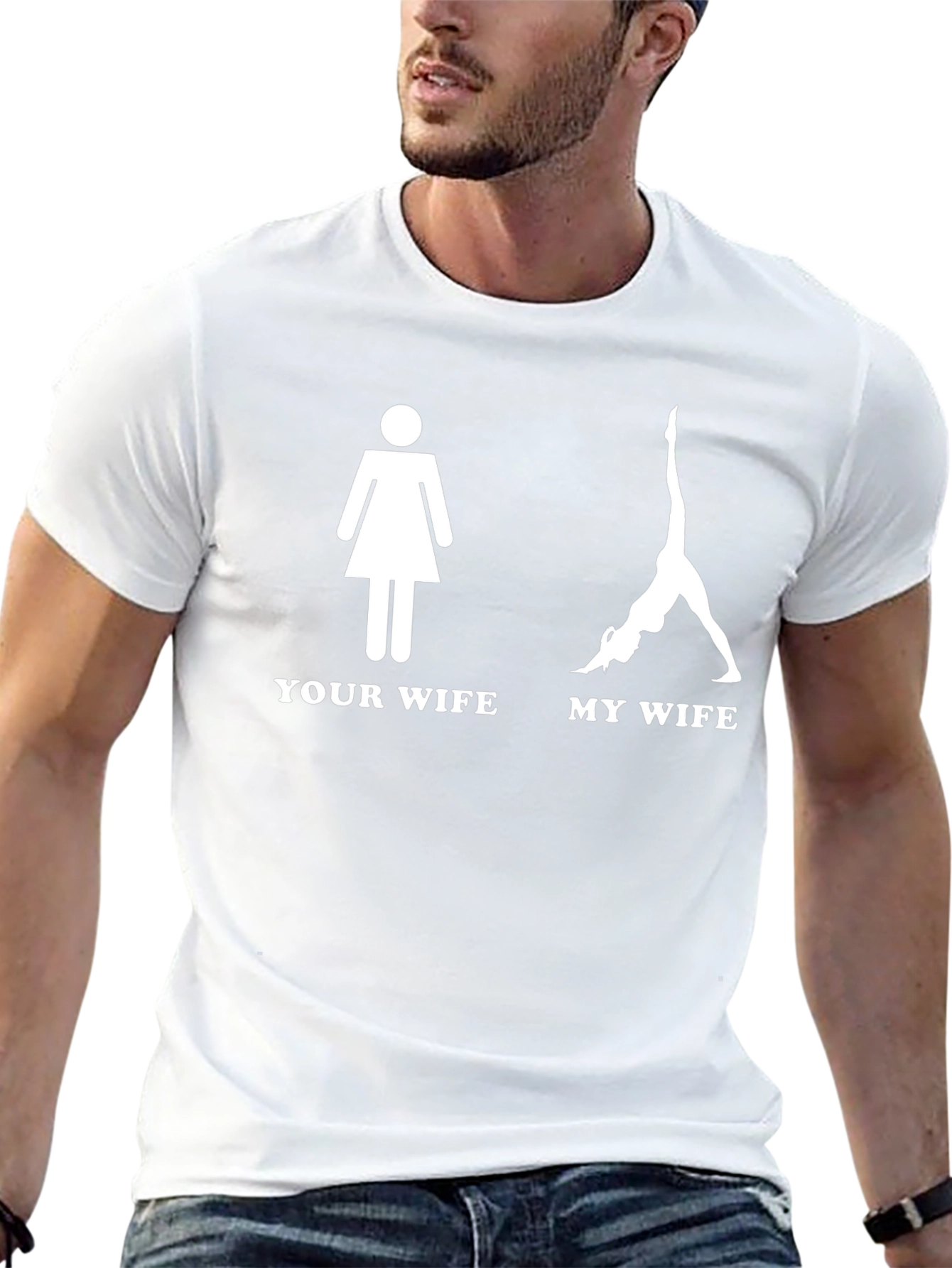 Humorous Your Wife vs. My Wife Yoga Tee
