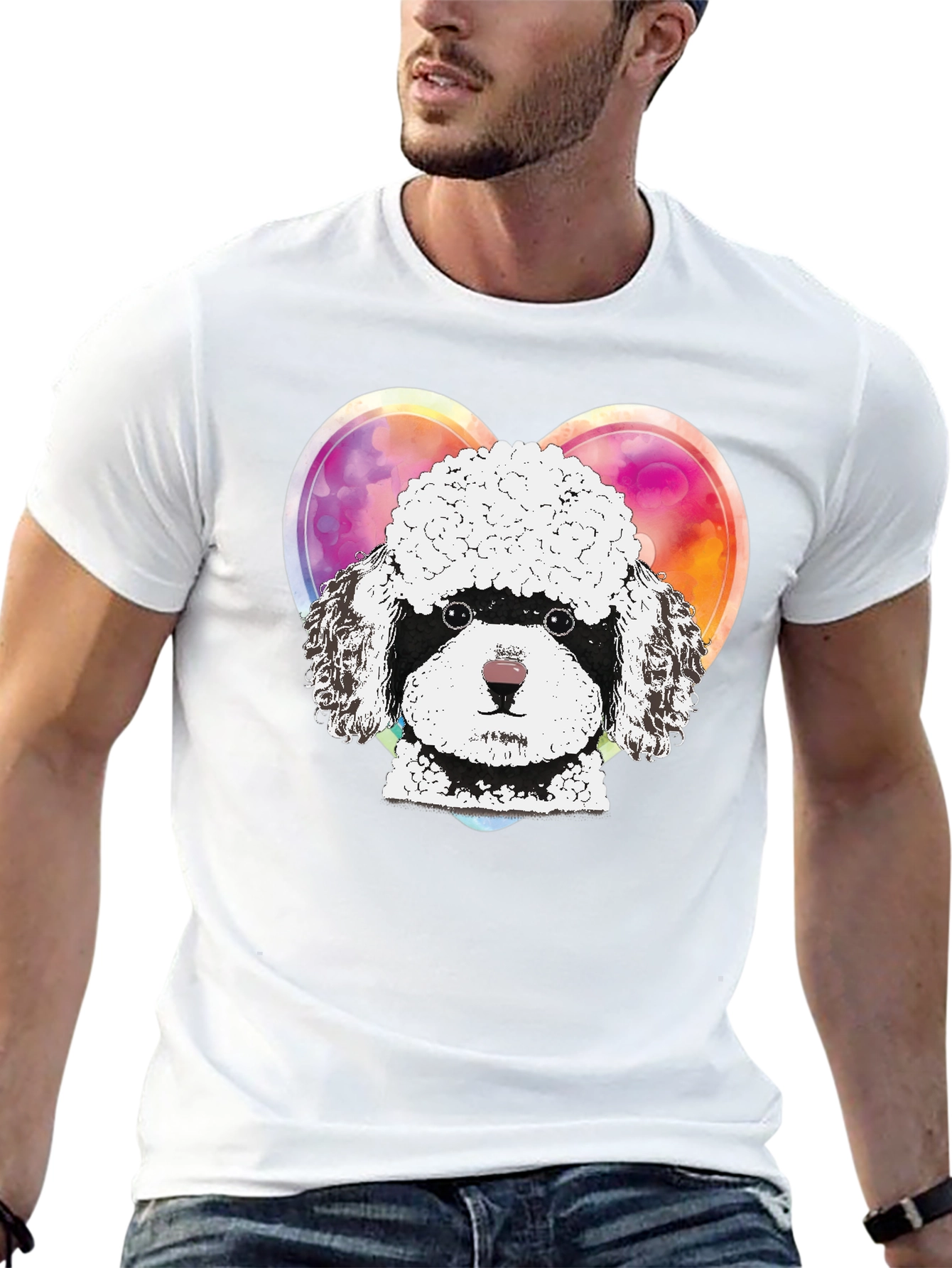 Poodle Love Graphic Tee - Unisex Black T-Shirt