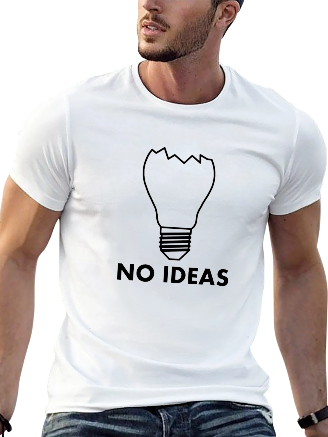 No Ideas T-Shirt - Broken Lightbulb Graphic Tee