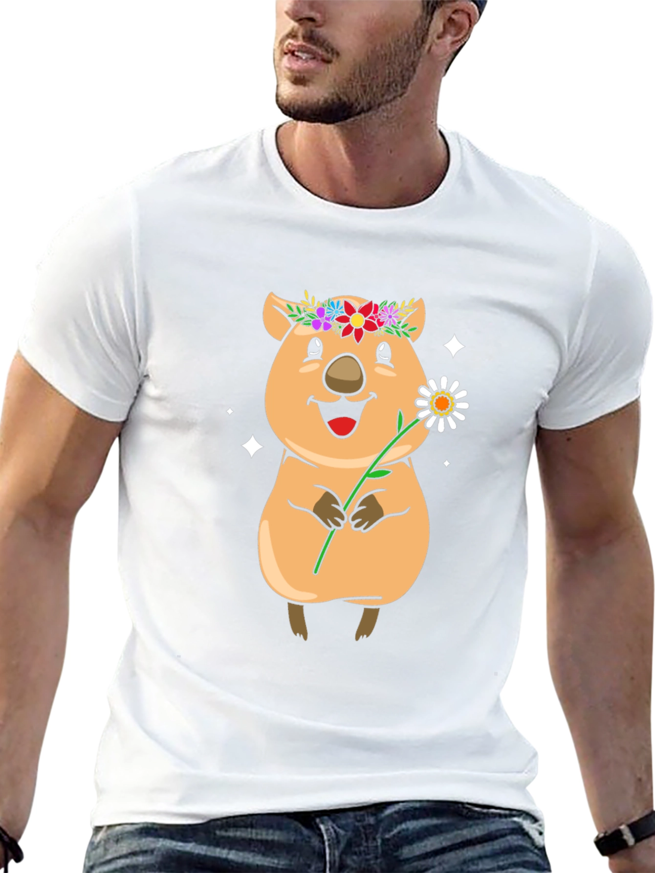 Cute Quokka Flower T-Shirt