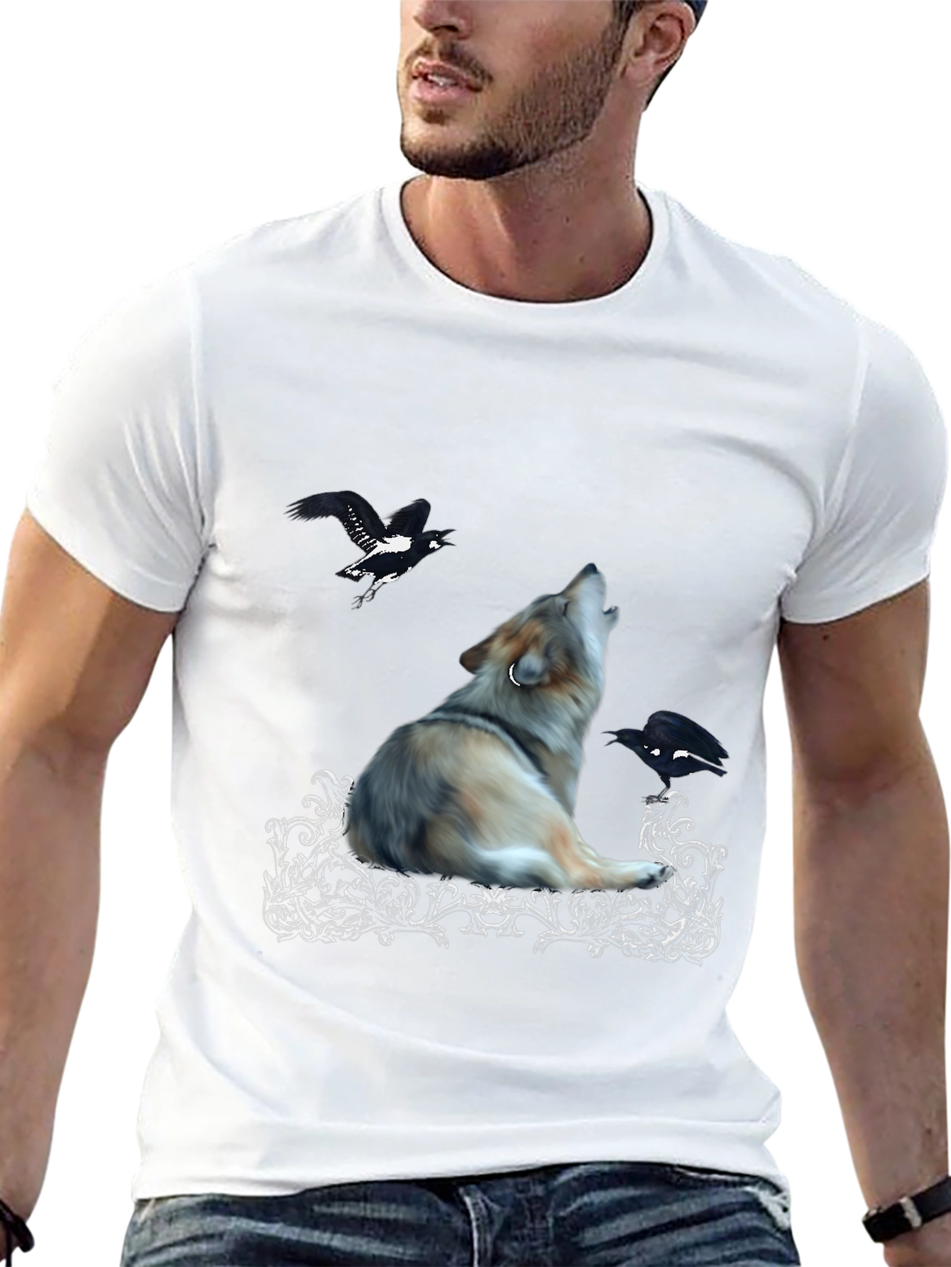 Wolf & Raven Graphic Tee - Black