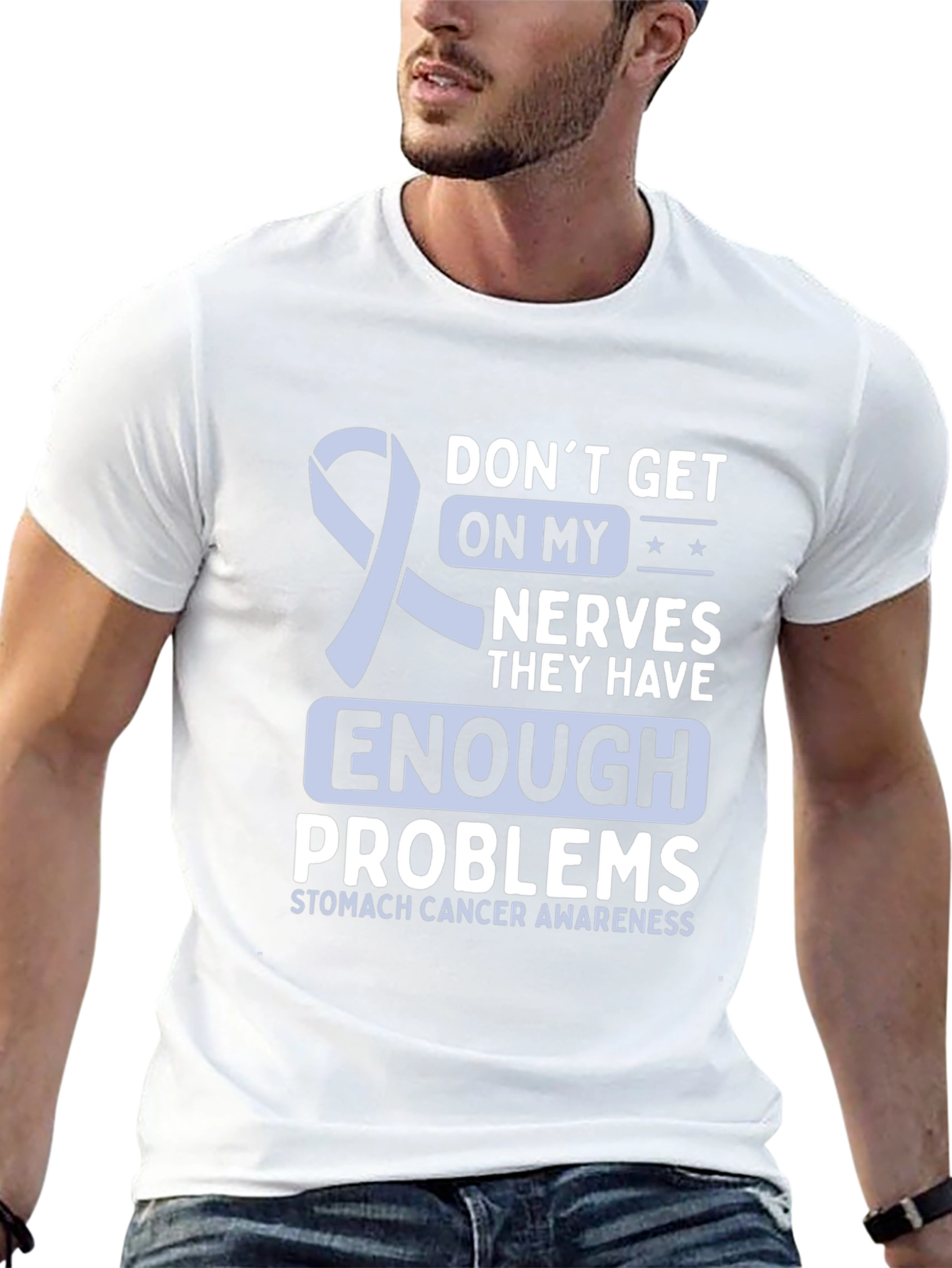 Stomach Cancer Awareness Ribbon Graphic T-Shirt