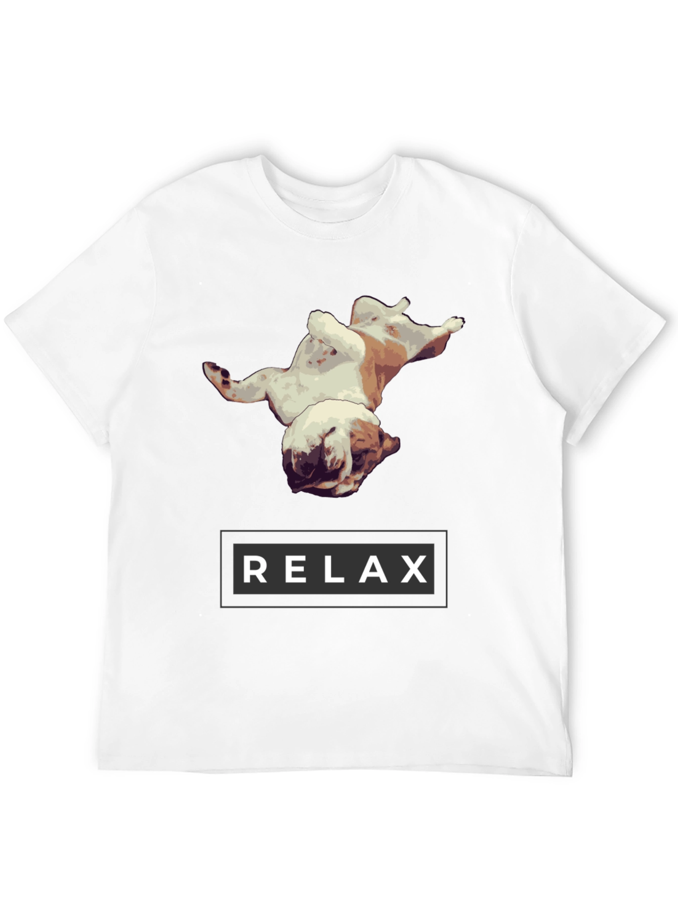 Relax Bulldog Graphic Tee - Black