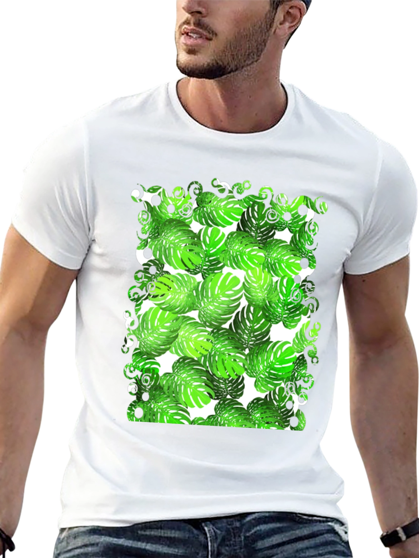 Tropical Monstera Leaf T-Shirt - Cool Graphic Tee
