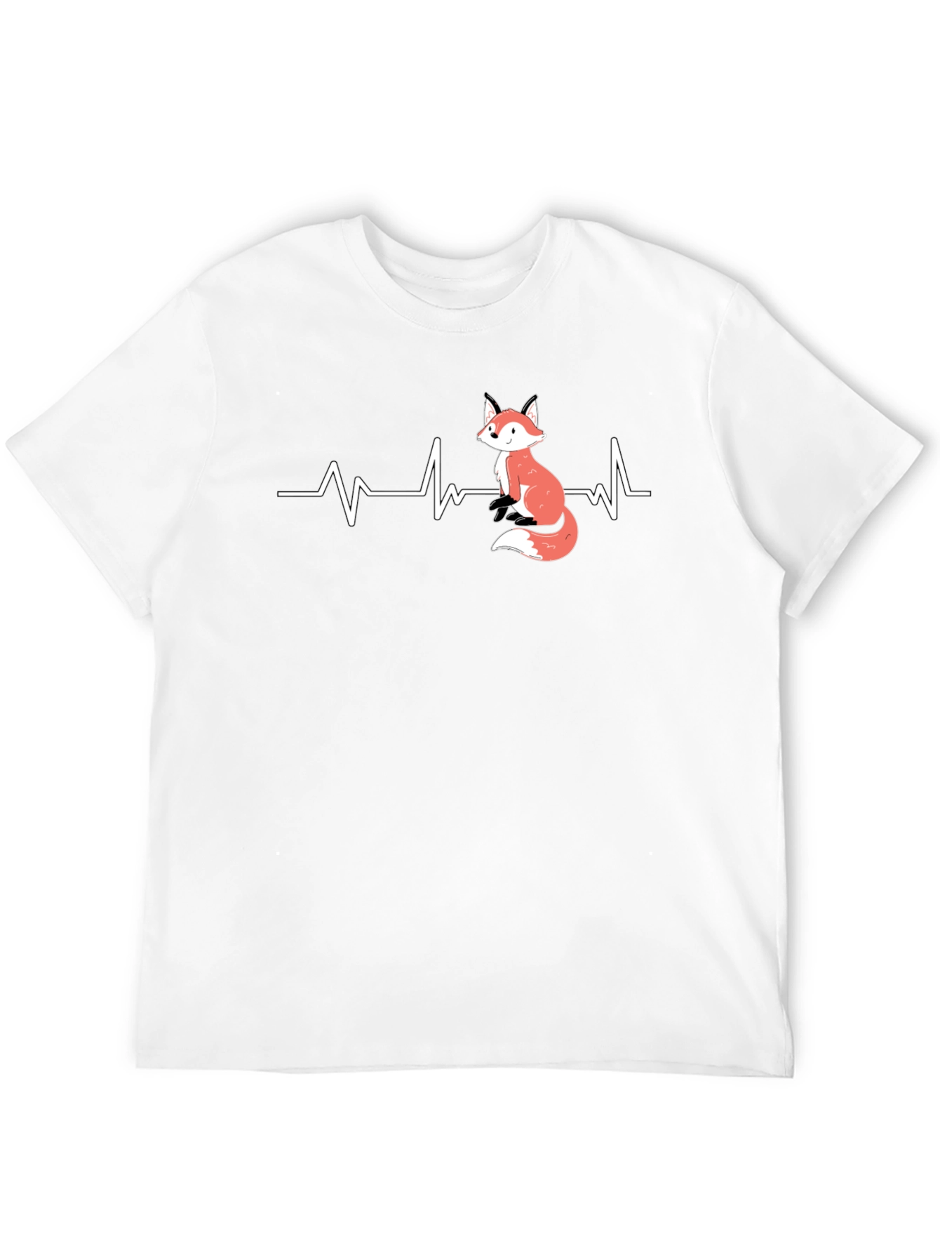Fox Heartbeat Graphic Tee - Cute Animal Lover Shirt