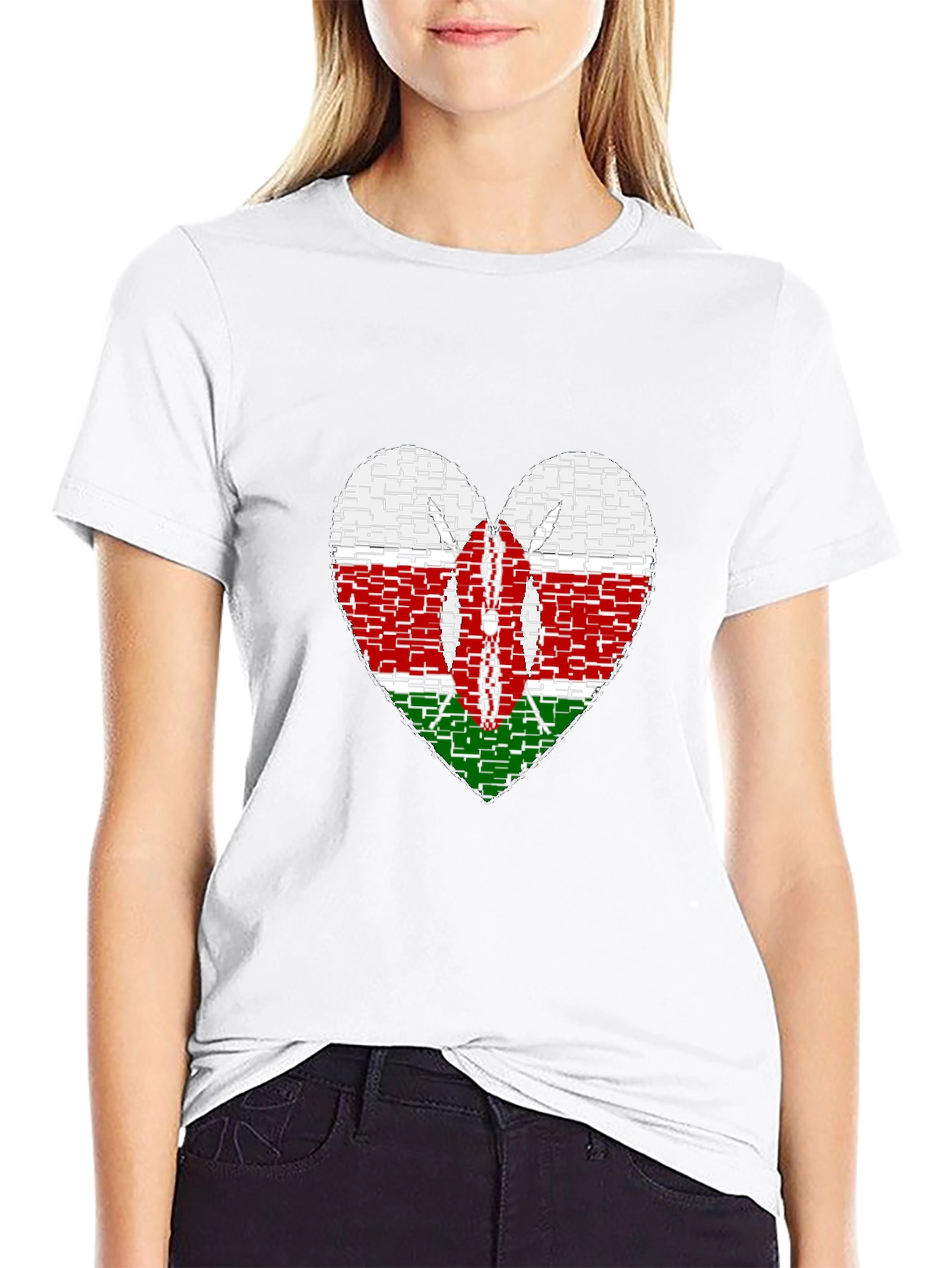 Kenya Heart Flag T-Shirt - Show Your Pride!