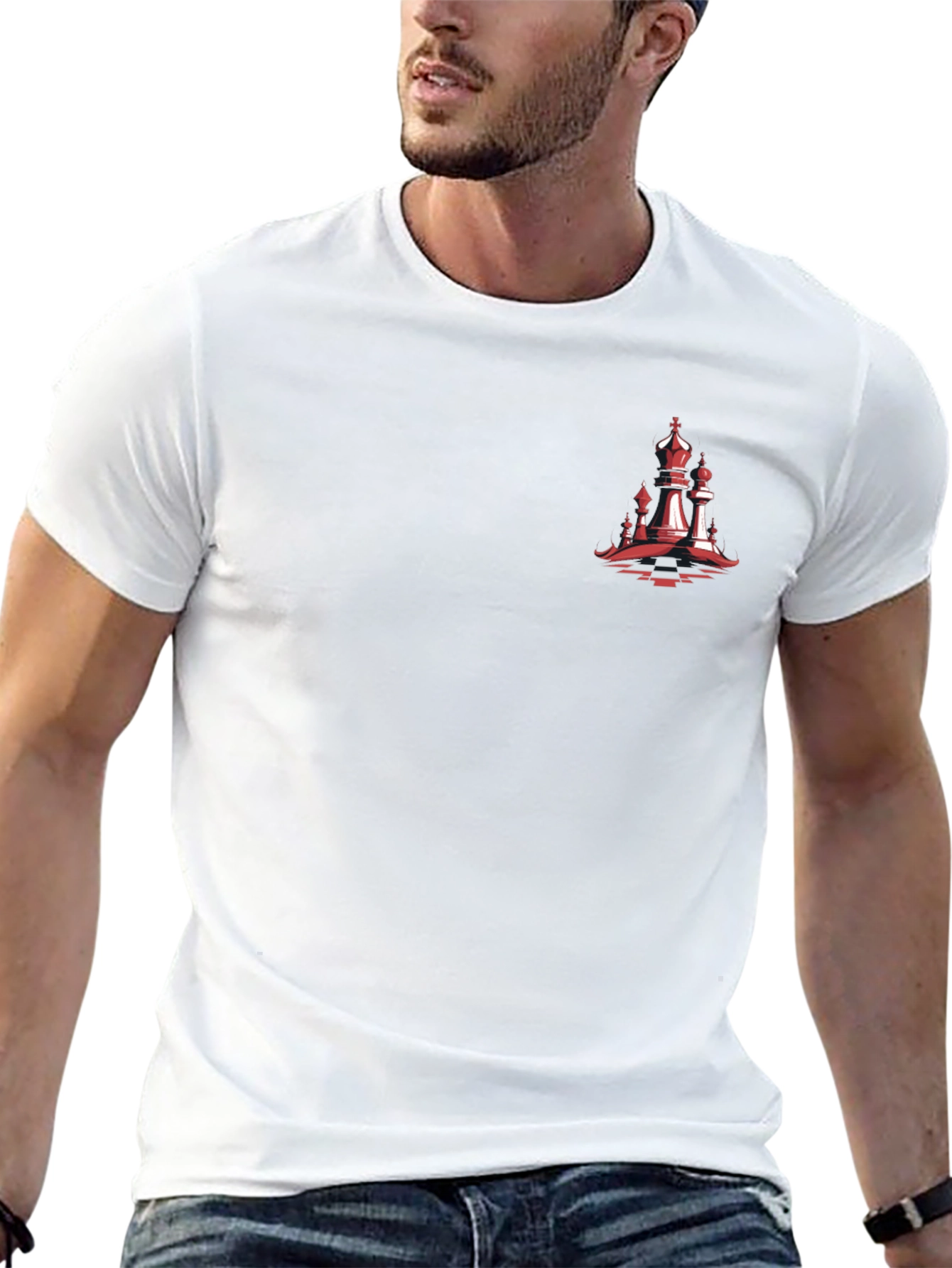 Chess Piece Graphic Tee - Stylish Black T-Shirt