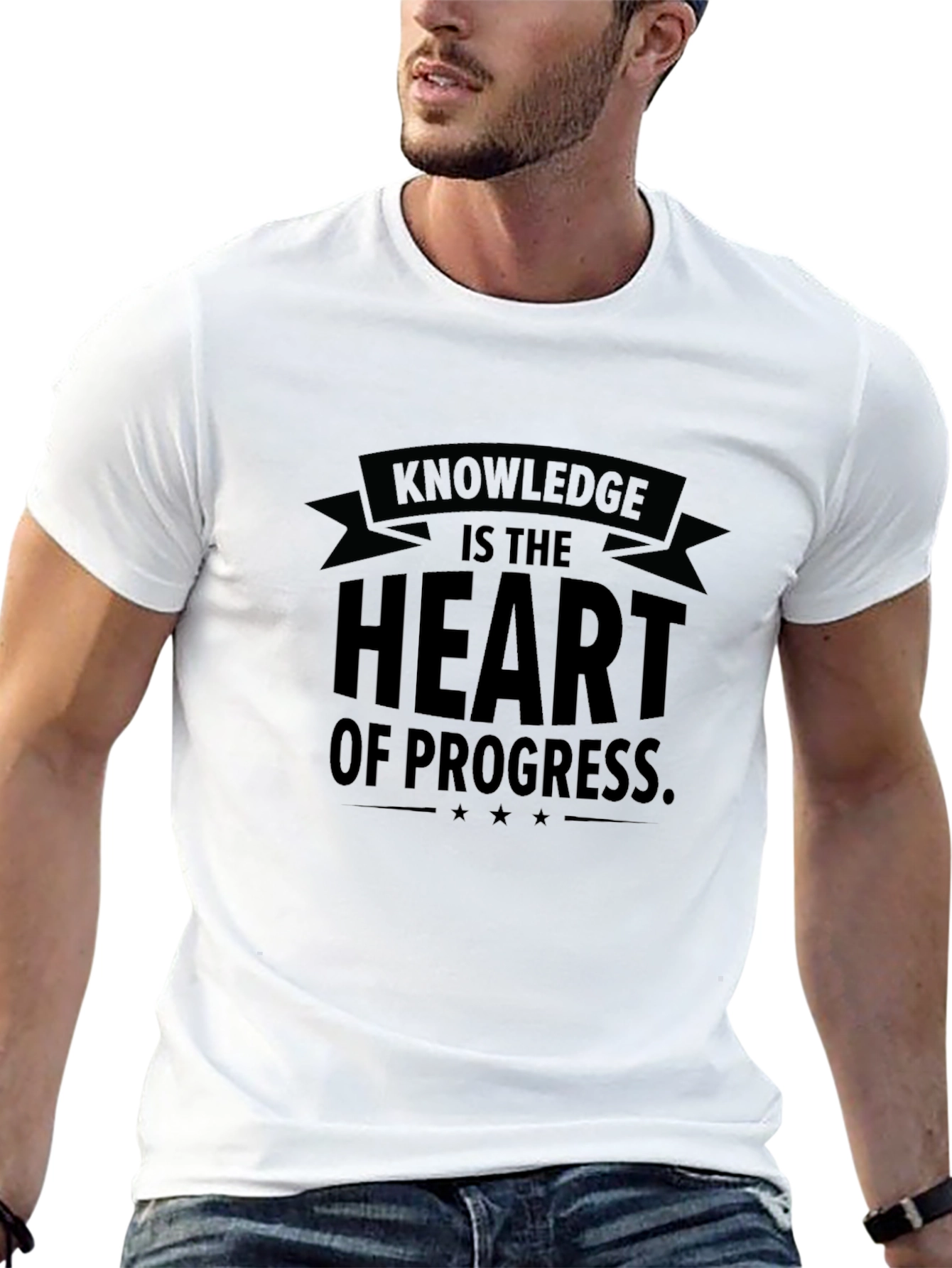 Knowledge is the Heart of Progress Mens T-Shirt
