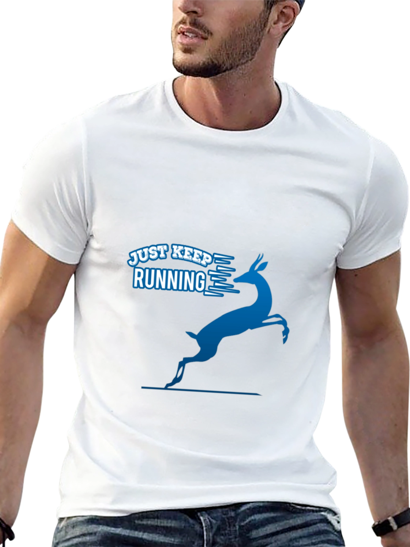Just Keep Running Tee - Mens Black Graphic T-Shirt