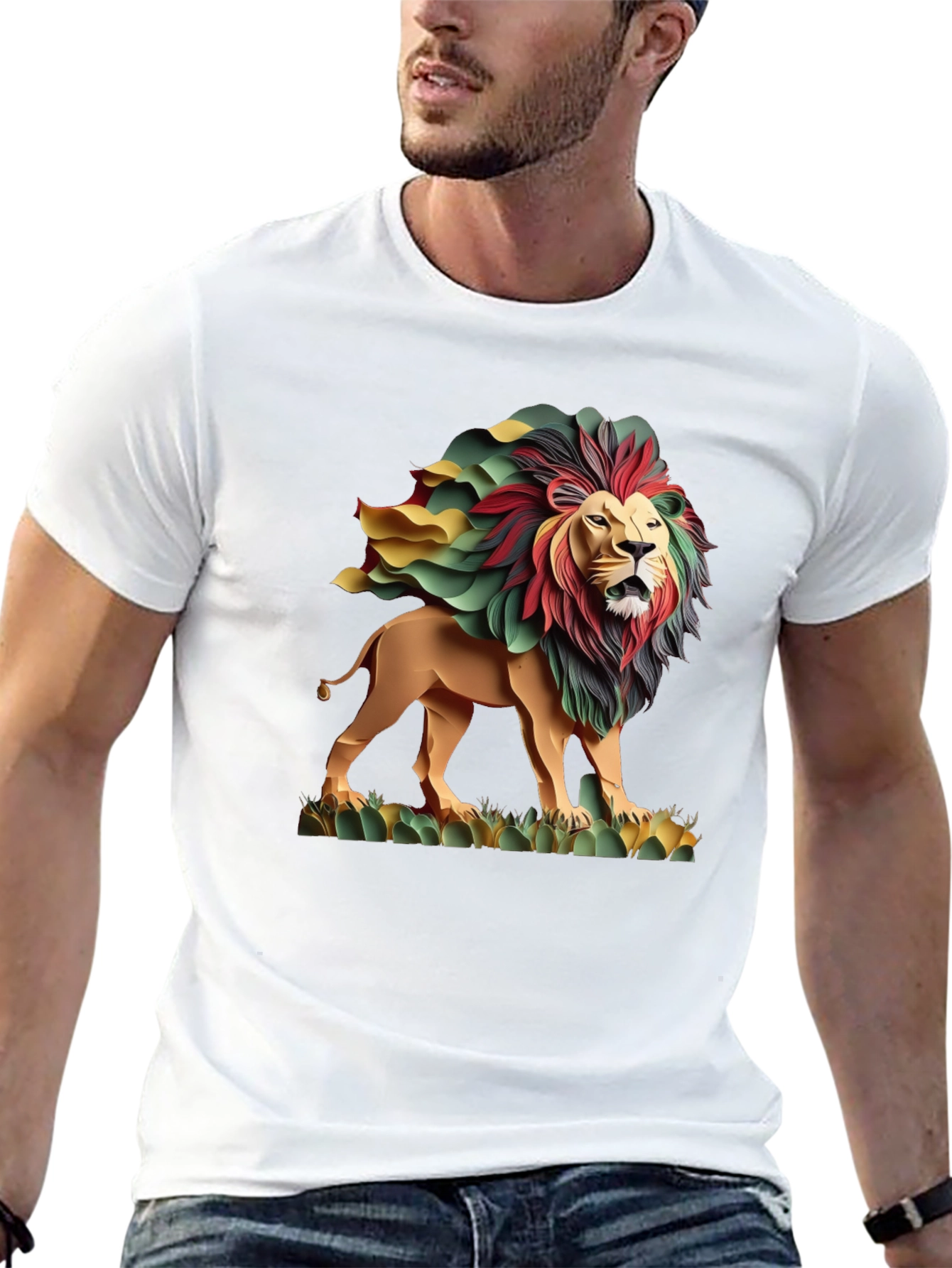 Rasta Lion Graphic Tee - Cool Reggae Style