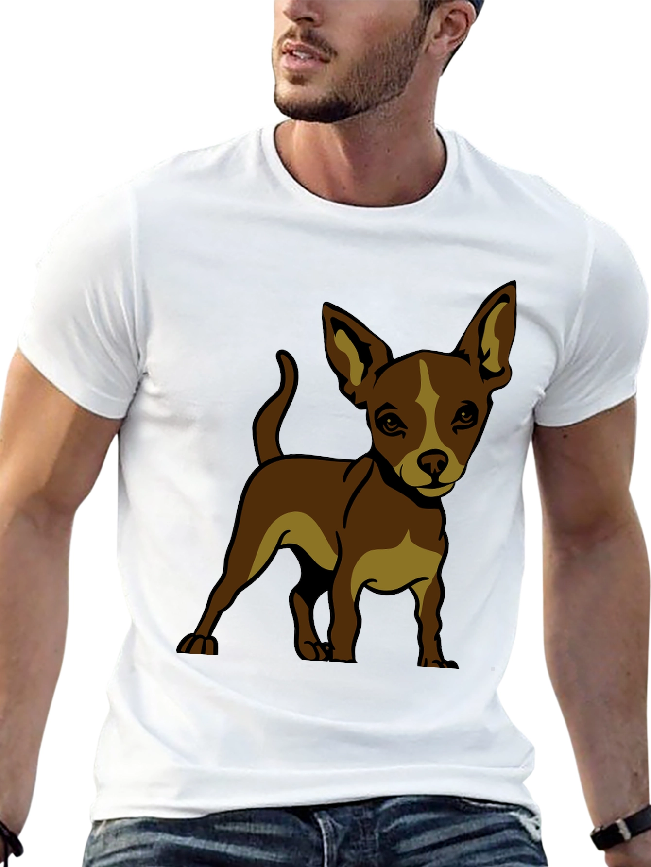 Chihuahua Dog Graphic T-Shirt - Black