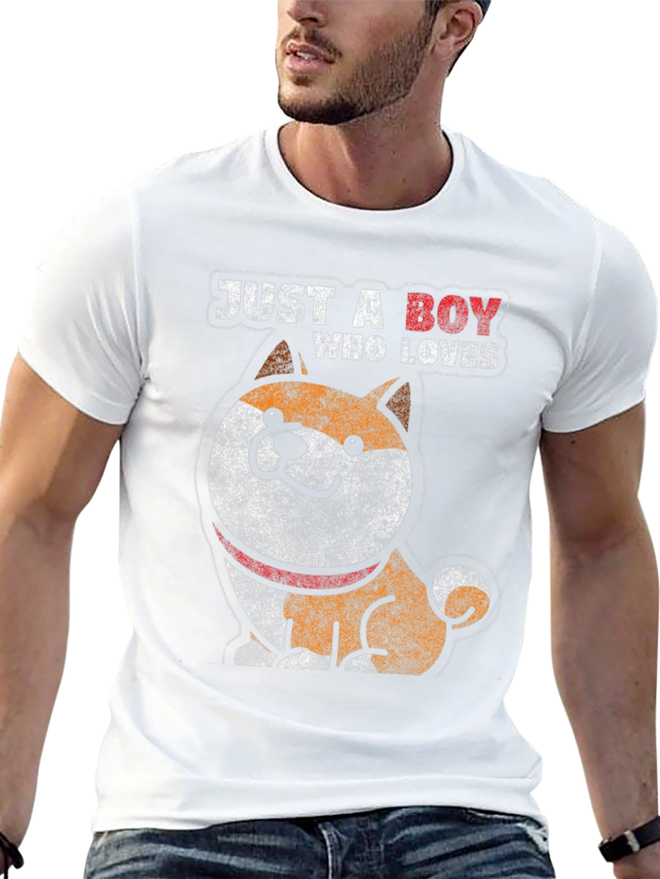 Just A Boy Who Loves Dogs Graphic Tee