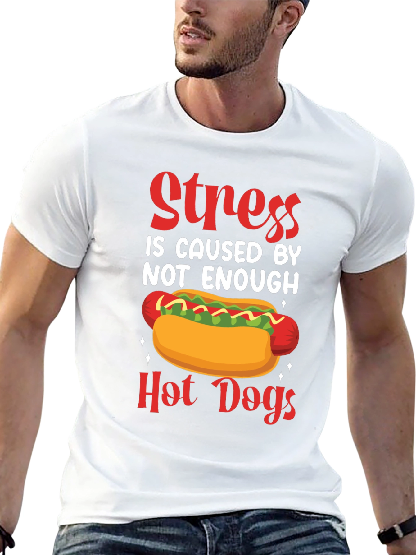 Funny Hot Dog T-Shirt - Stress Relief Tee