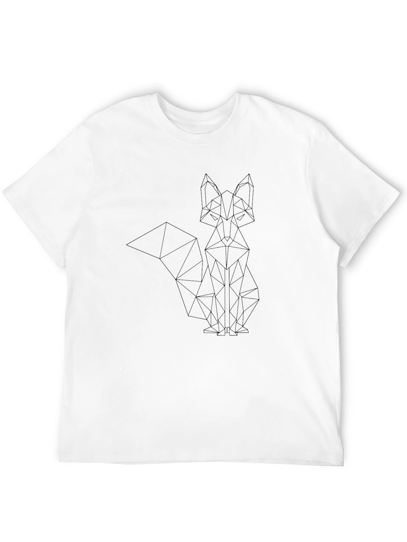 Geometric Fox Graphic Tee - Modern Black T-Shirt