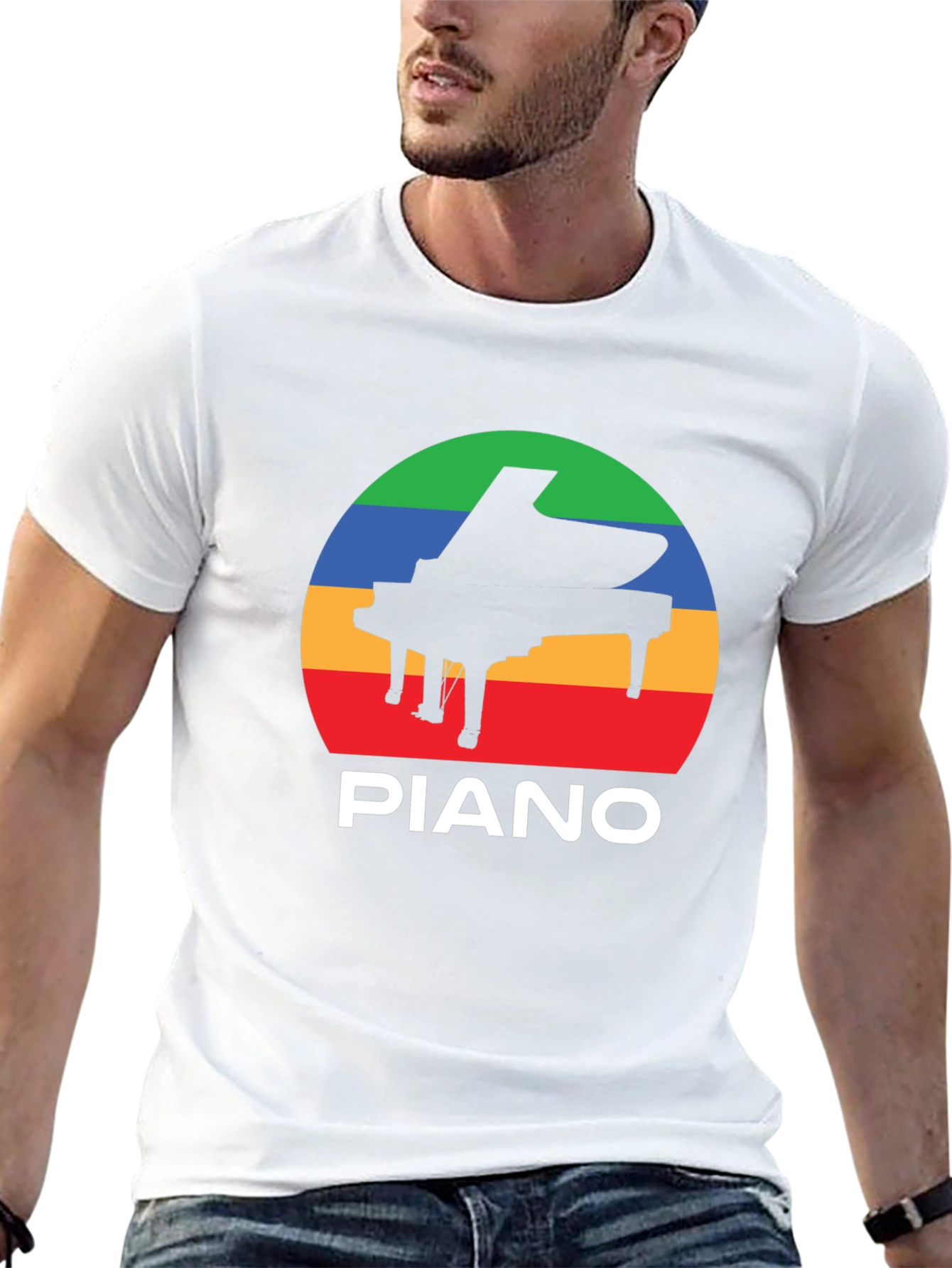 Piano Sunset T-Shirt - Retro Music Lover Tee