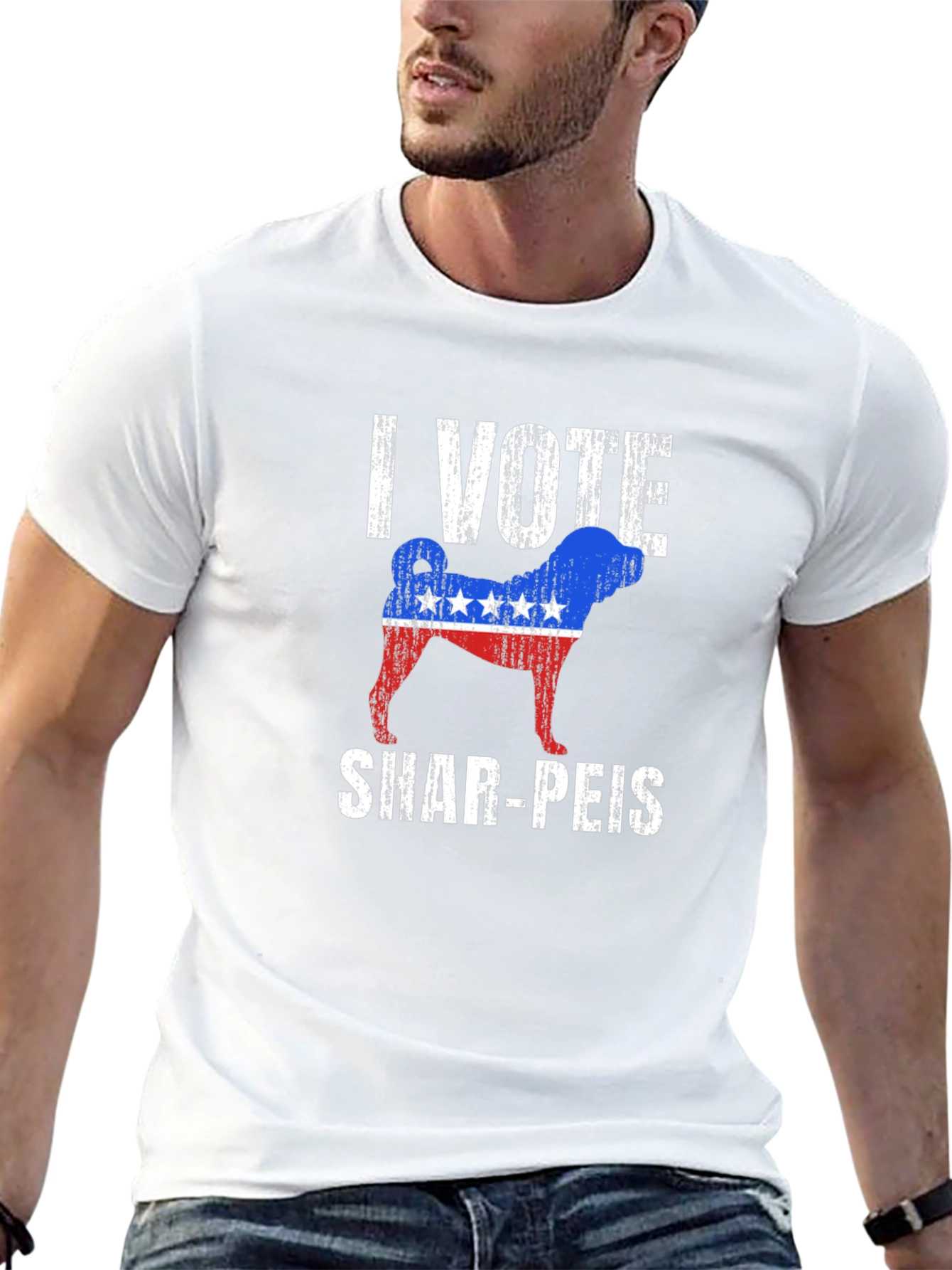 I Vote Shar-Peis Patriotic T-Shirt