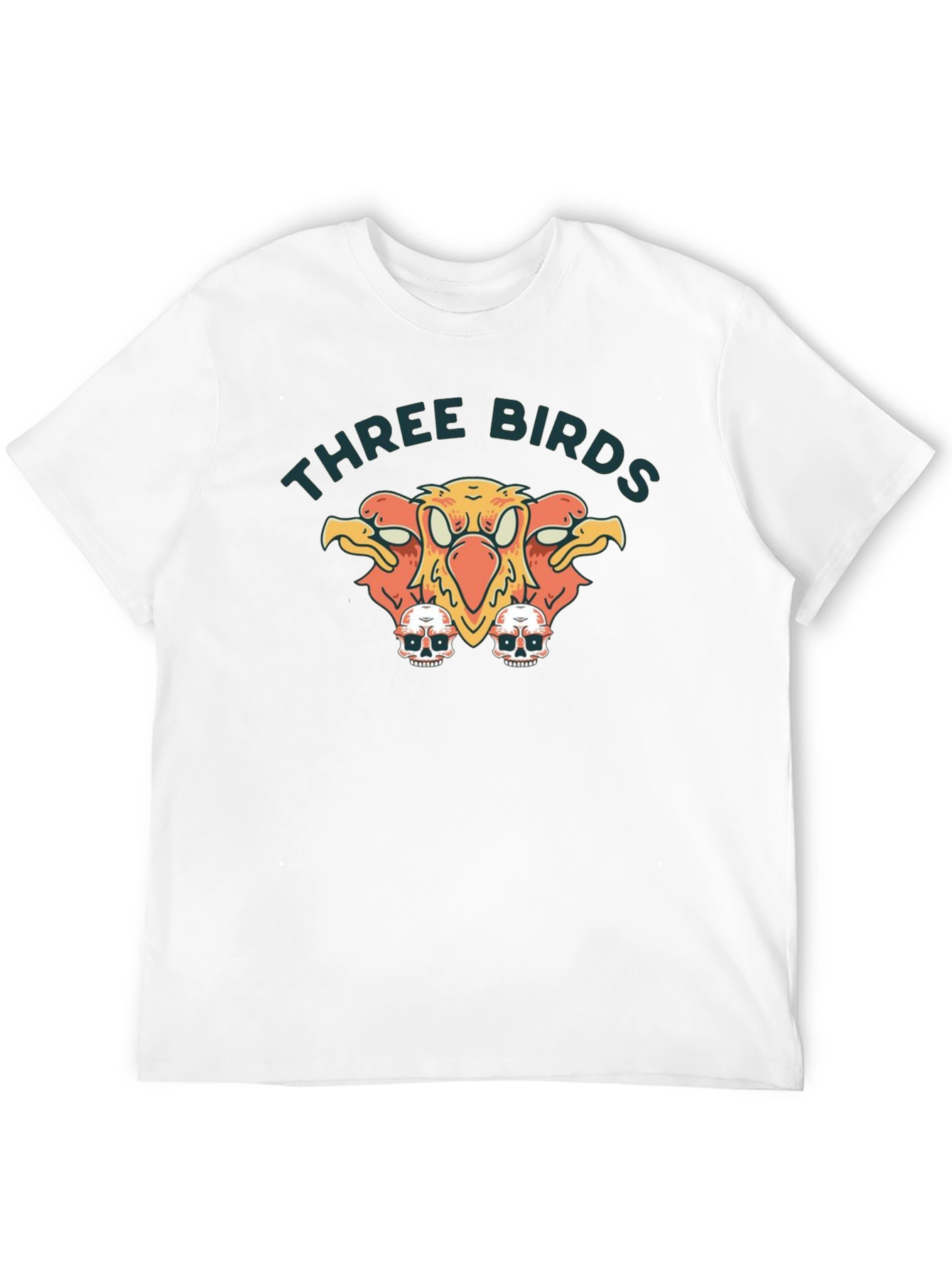 Three Birds Graphic Print Black T-Shirt
