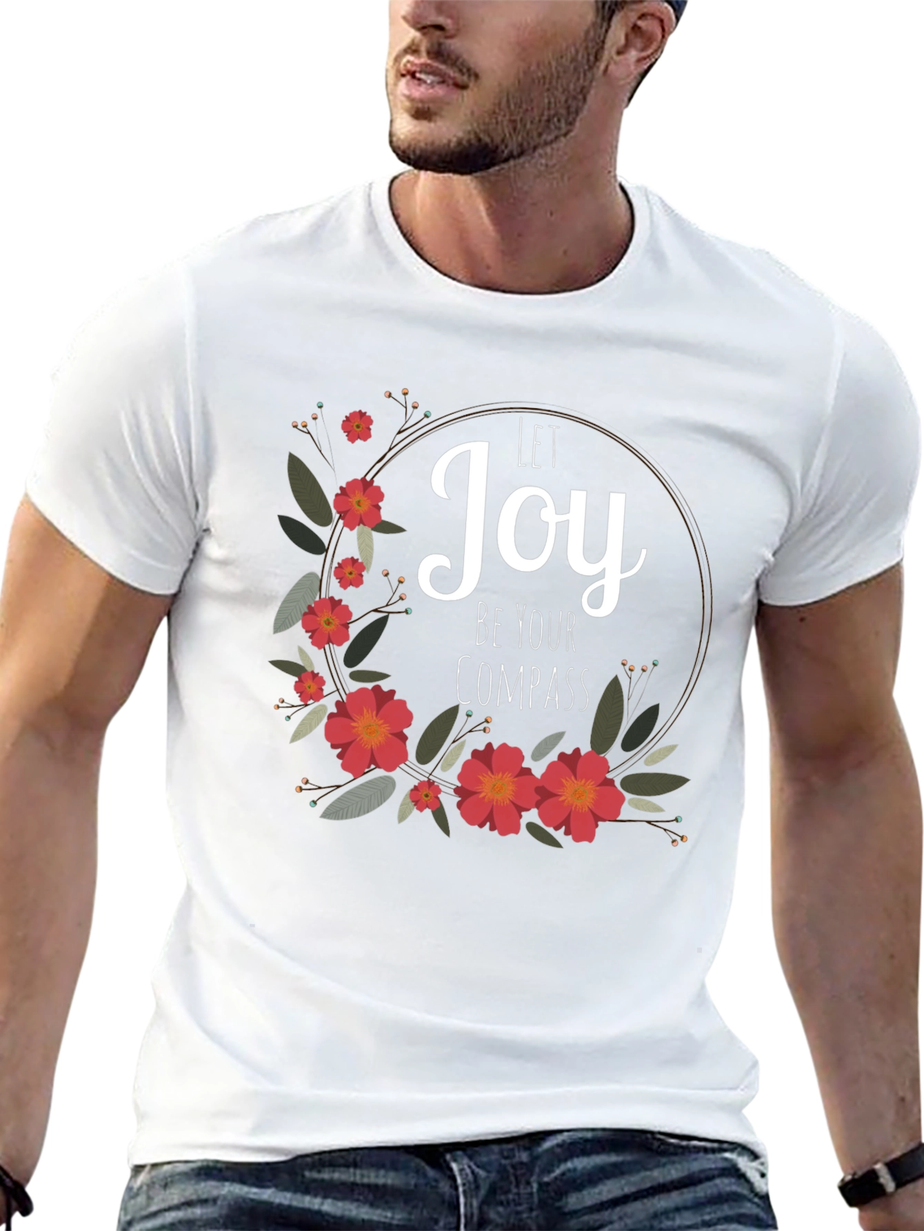Joy Compass Floral Graphic Tee