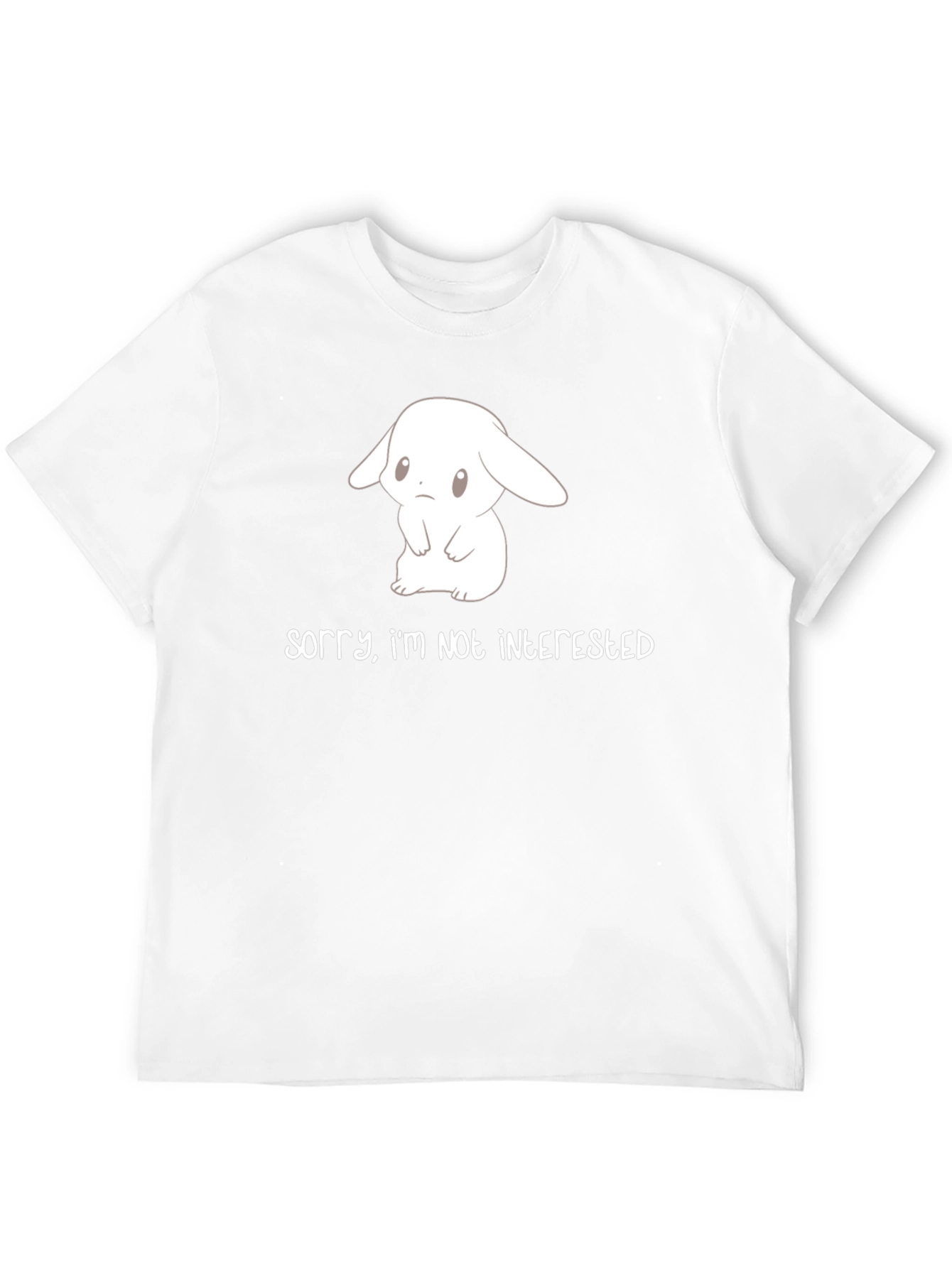 Cute Bunny Sorry Im Not Interested Black T-Shirt