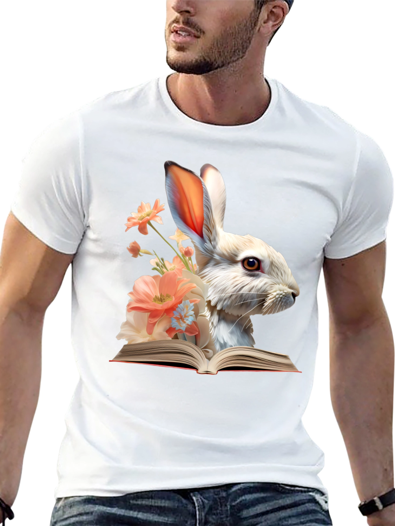 Bunny Reader Graphic T-Shirt