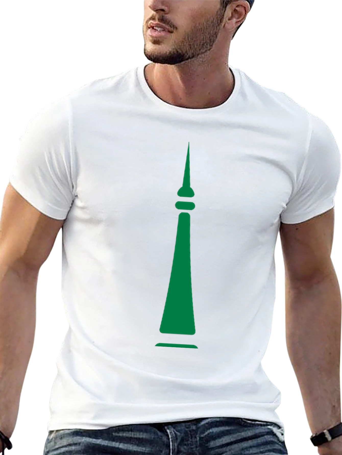 Green Spire Graphic Black T-Shirt