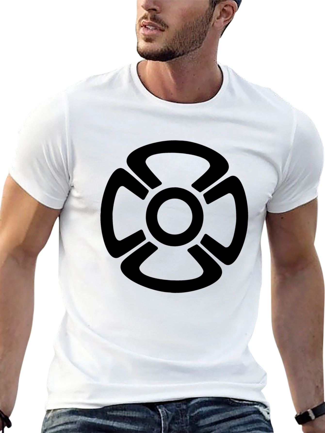 Modern Cross Graphic Black T-Shirt