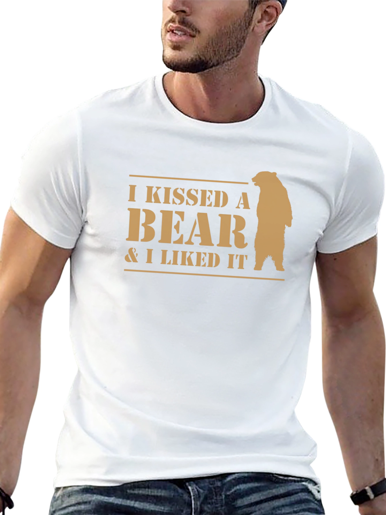 I Kissed a Bear T-Shirt - Funny Novelty Tee