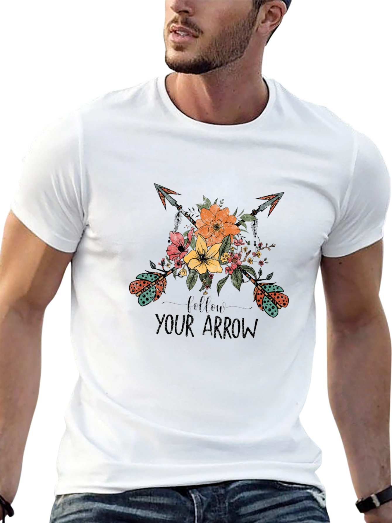 Follow Your Arrow Graphic Tee - Trendy Black T-Shirt