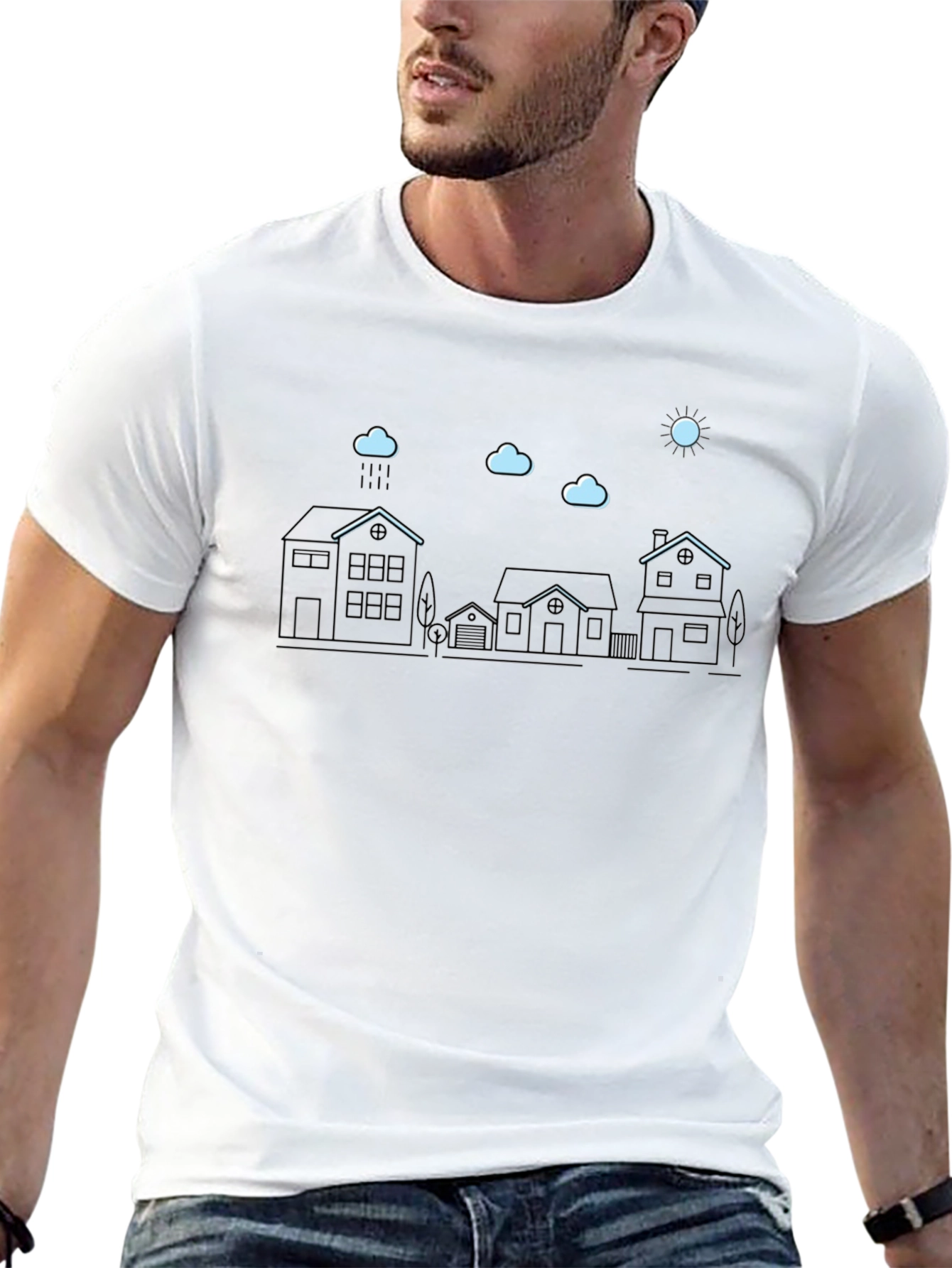 Neighborhood T-Shirt - Line Art Graphic Tee
