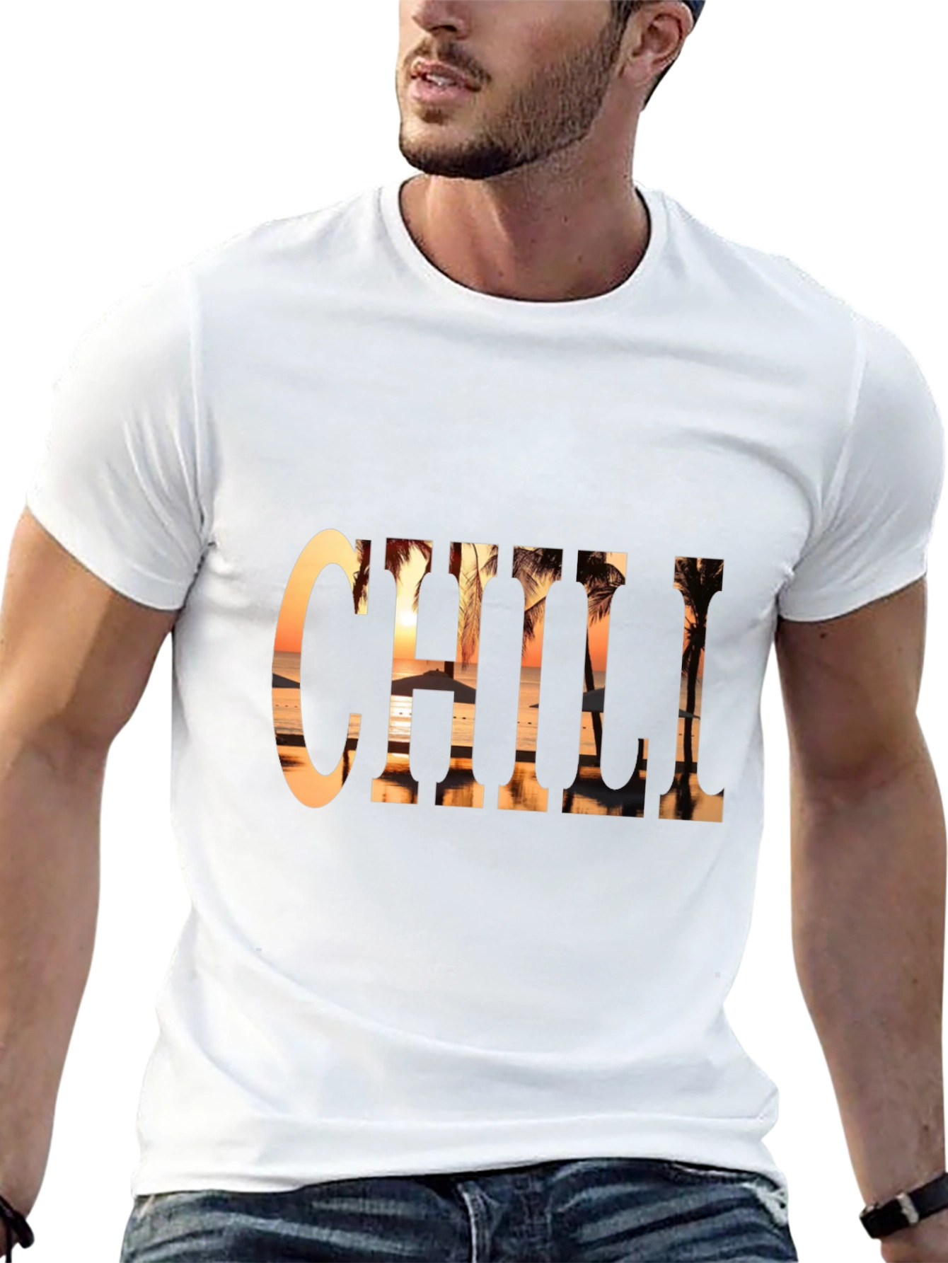 Chill Beach Sunset Graphic Tee