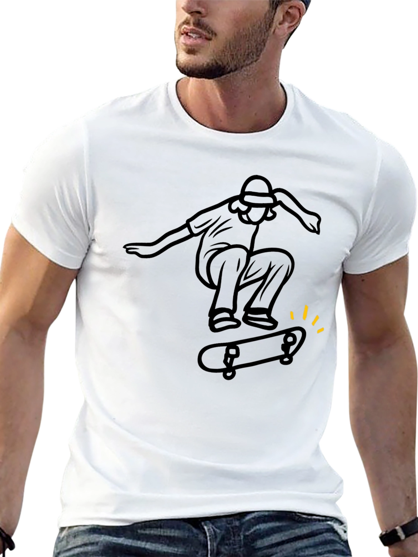 Black Skater Graphic T-Shirt - Cool Casual Tee