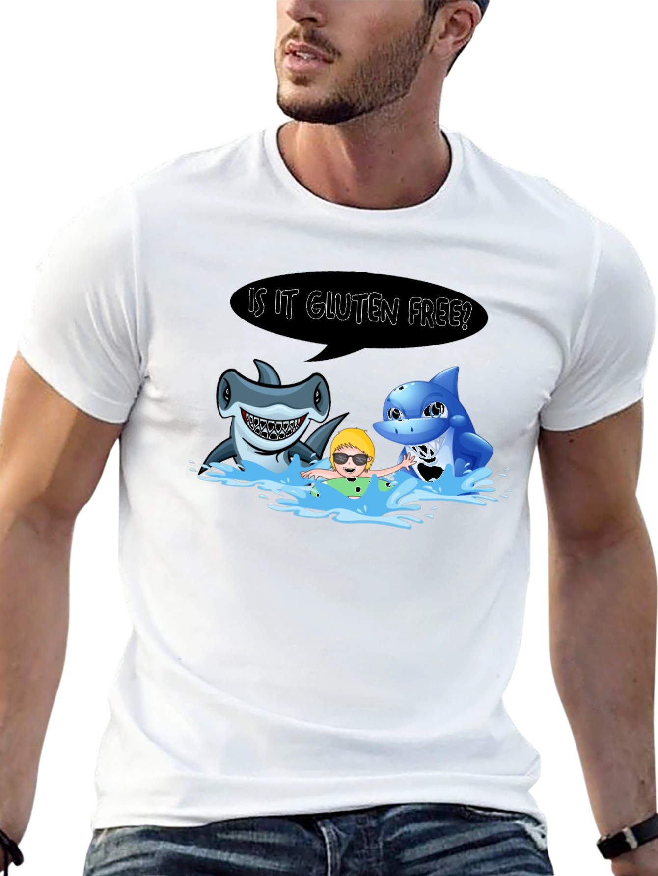 Funny Shark Gluten Free T-Shirt