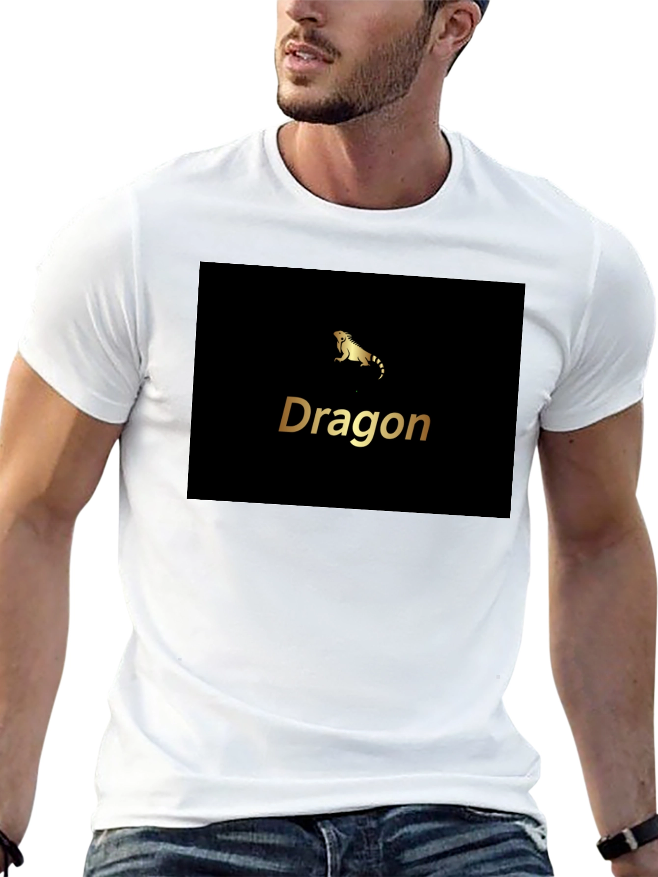 Dragon Iguana Graphic Black T-Shirt