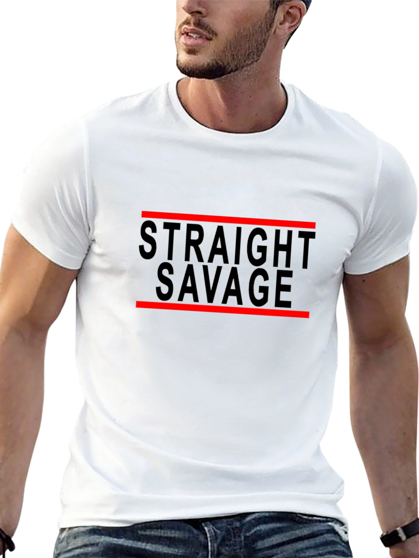 Straight Savage Graphic Print T-Shirt