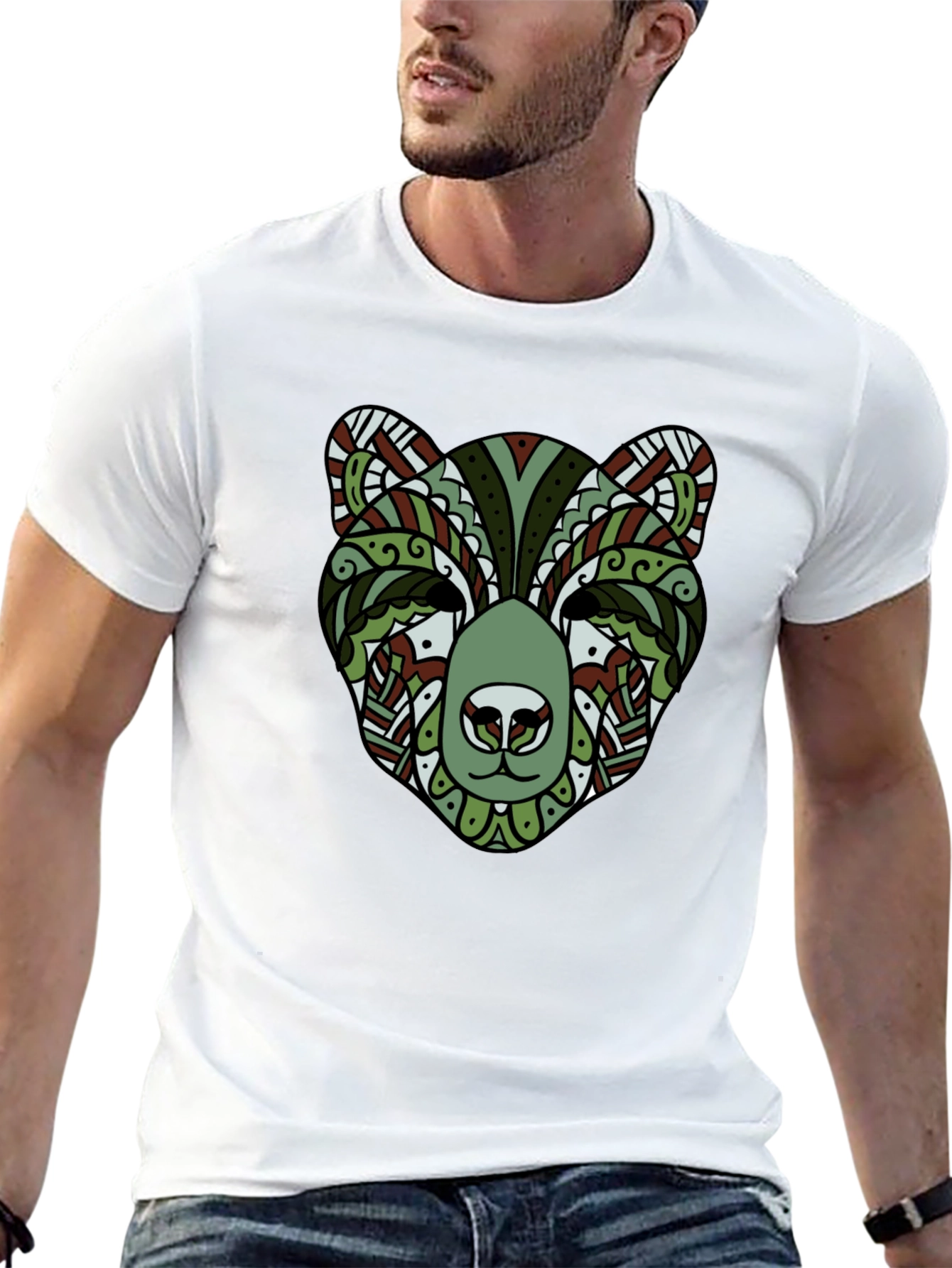 Stylish Bear Graphic Tee - Cool Animal Print Shirt