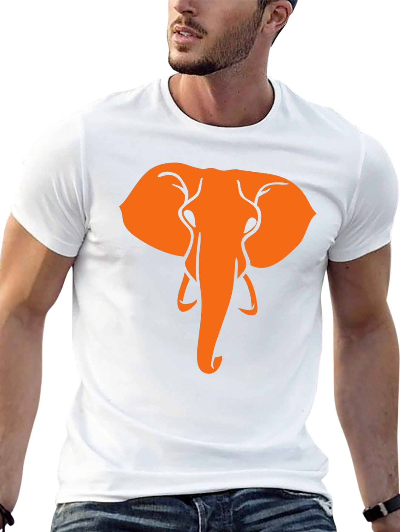 Elephant Graphic Tee - Black Cotton T-Shirt