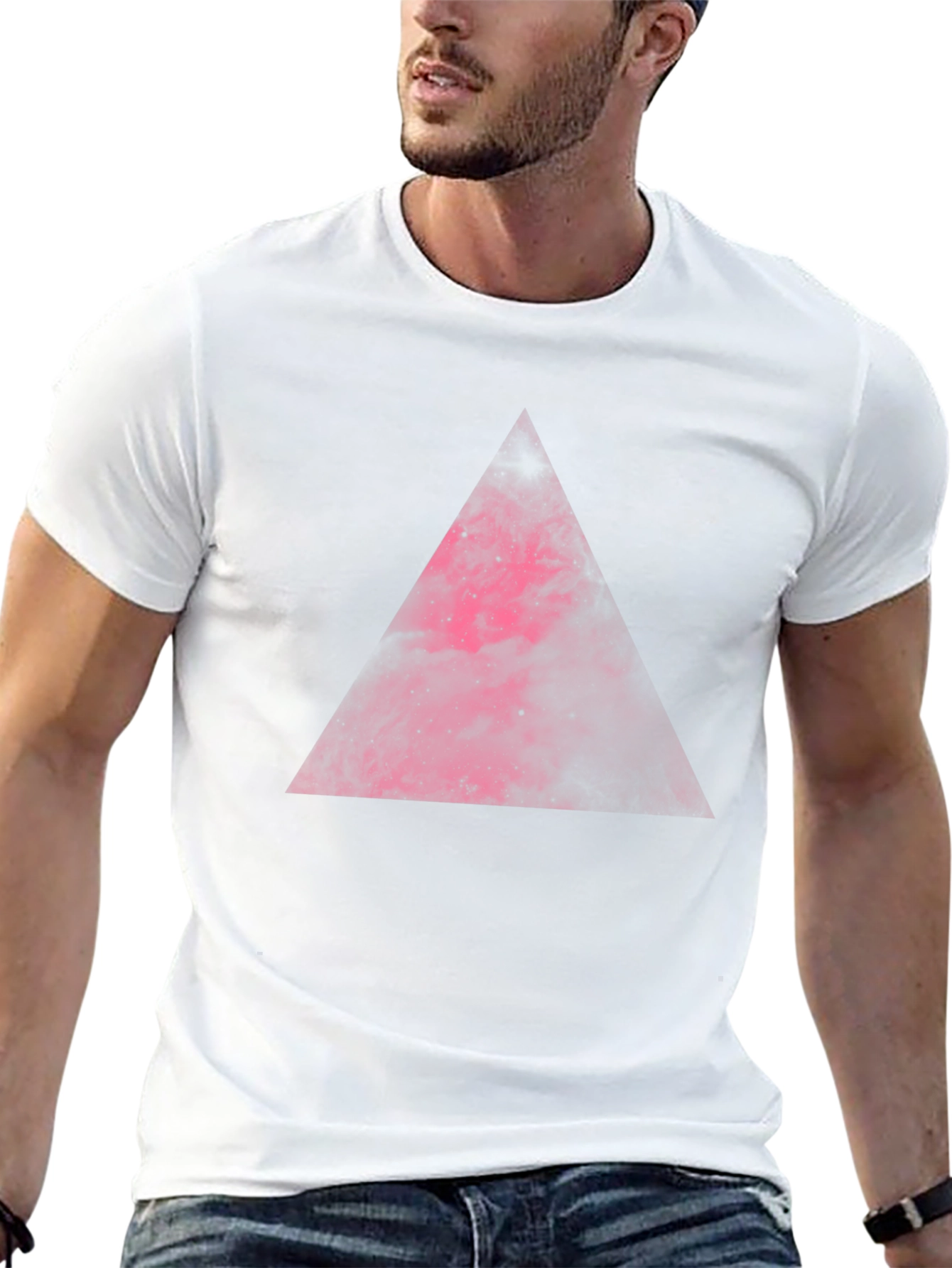 Nebula Triangle Graphic Tee - Black Cotton Comfort