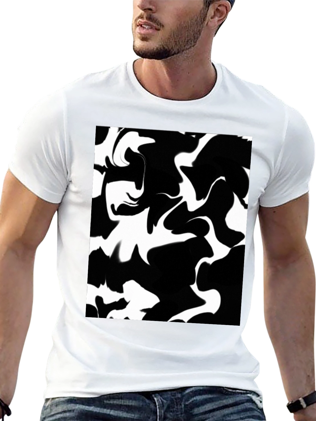 Abstract Black & White Graphic Tee