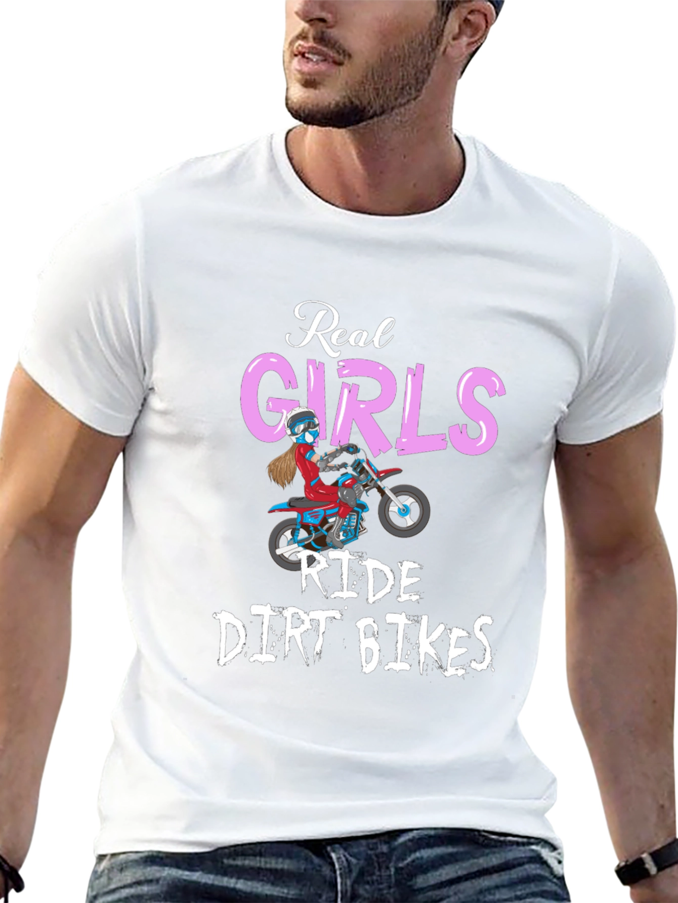 Real Girls Ride Dirt Bikes Graphic Tee