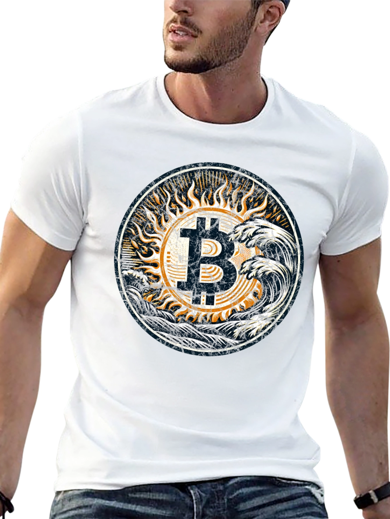 Bitcoin Waves Graphic Tee - Crypto Style