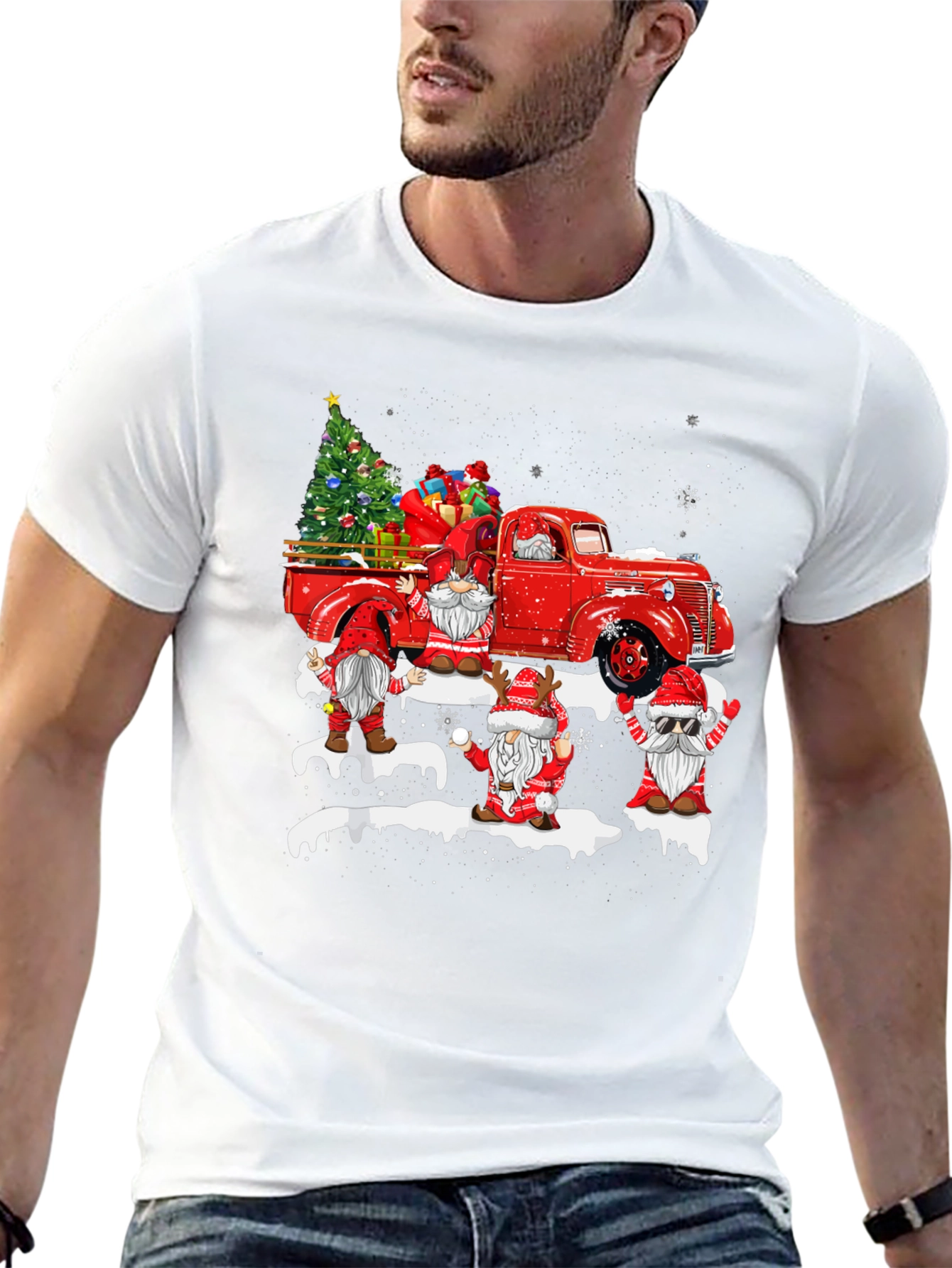 Christmas Gnome Truck T-Shirt