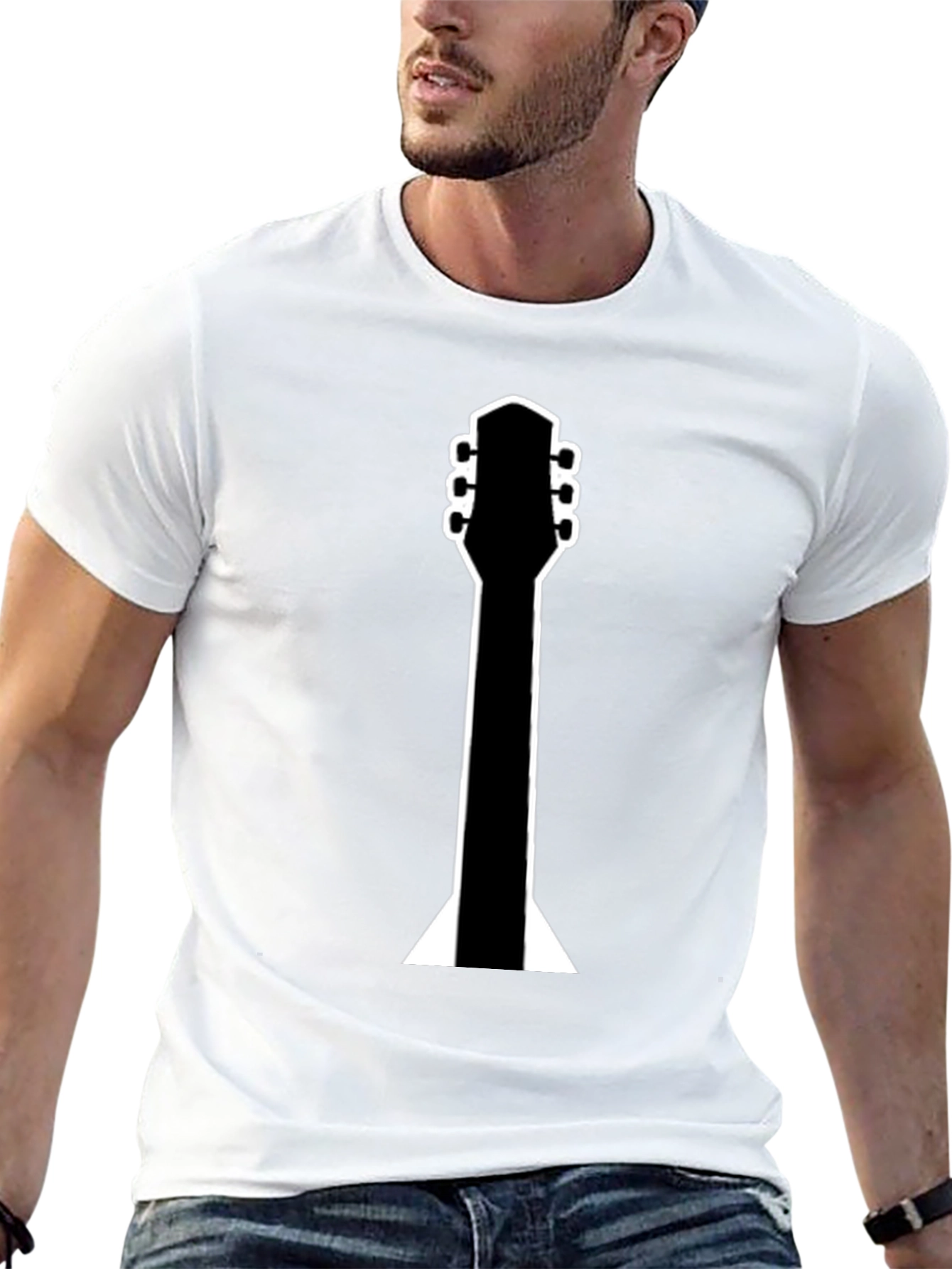 Guitar Neck Graphic Black T-Shirt