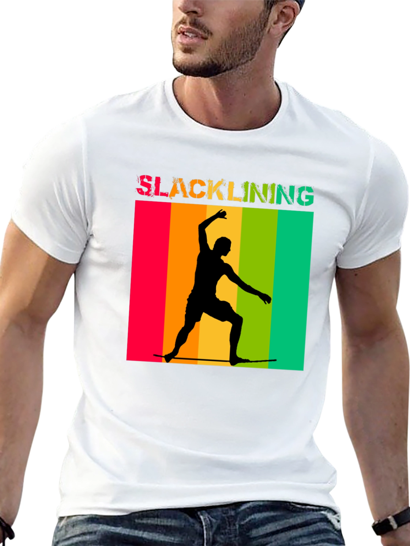 Slacklining T-Shirt Retro Design