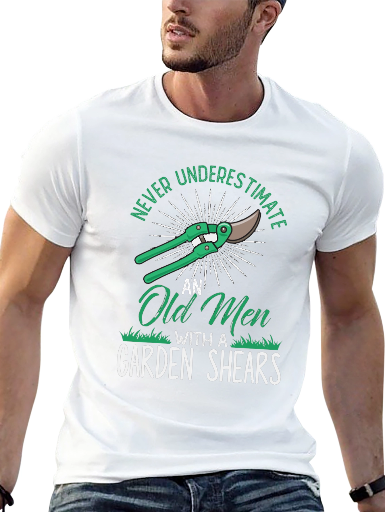 Never Underestimate Old Men Garden Shears T-Shirt